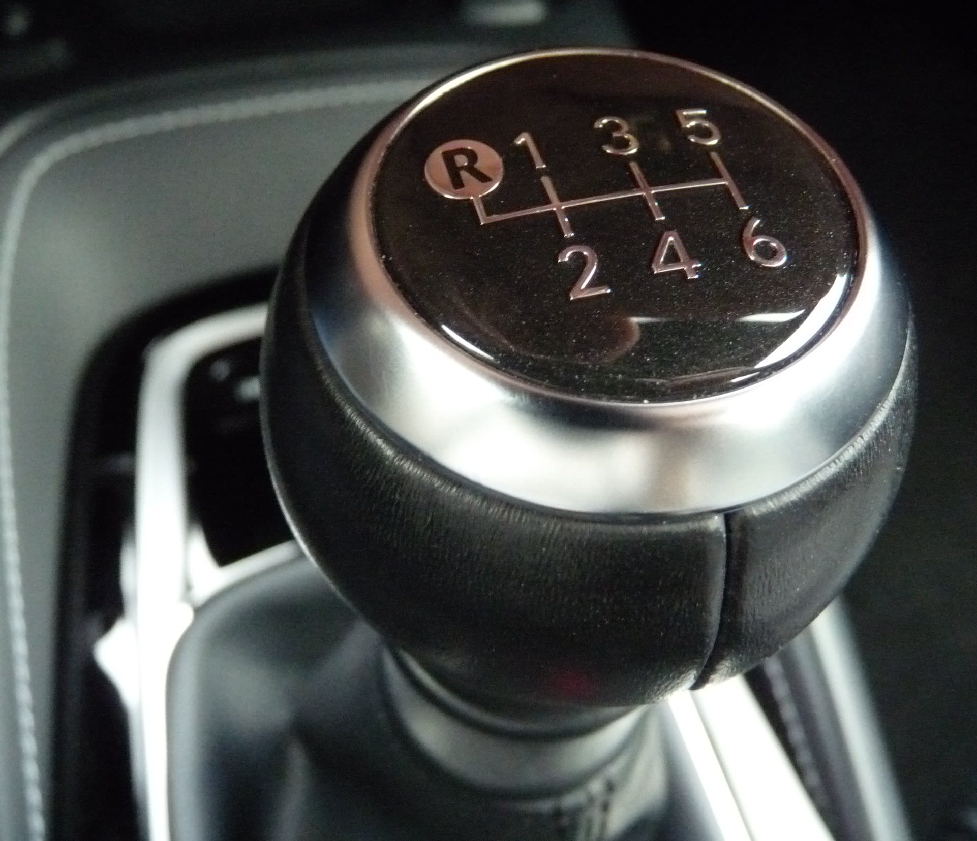 a close-up of the shifter knob in the 2021 Toyota Carolla Hatchback.