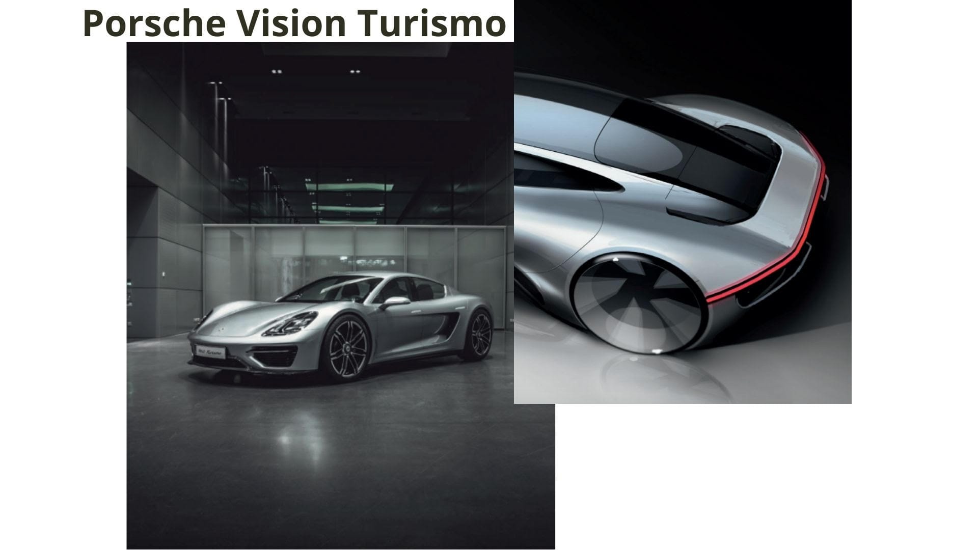 image of a page spread in in Porsche Unseen feating a Porsche Vision Turismo