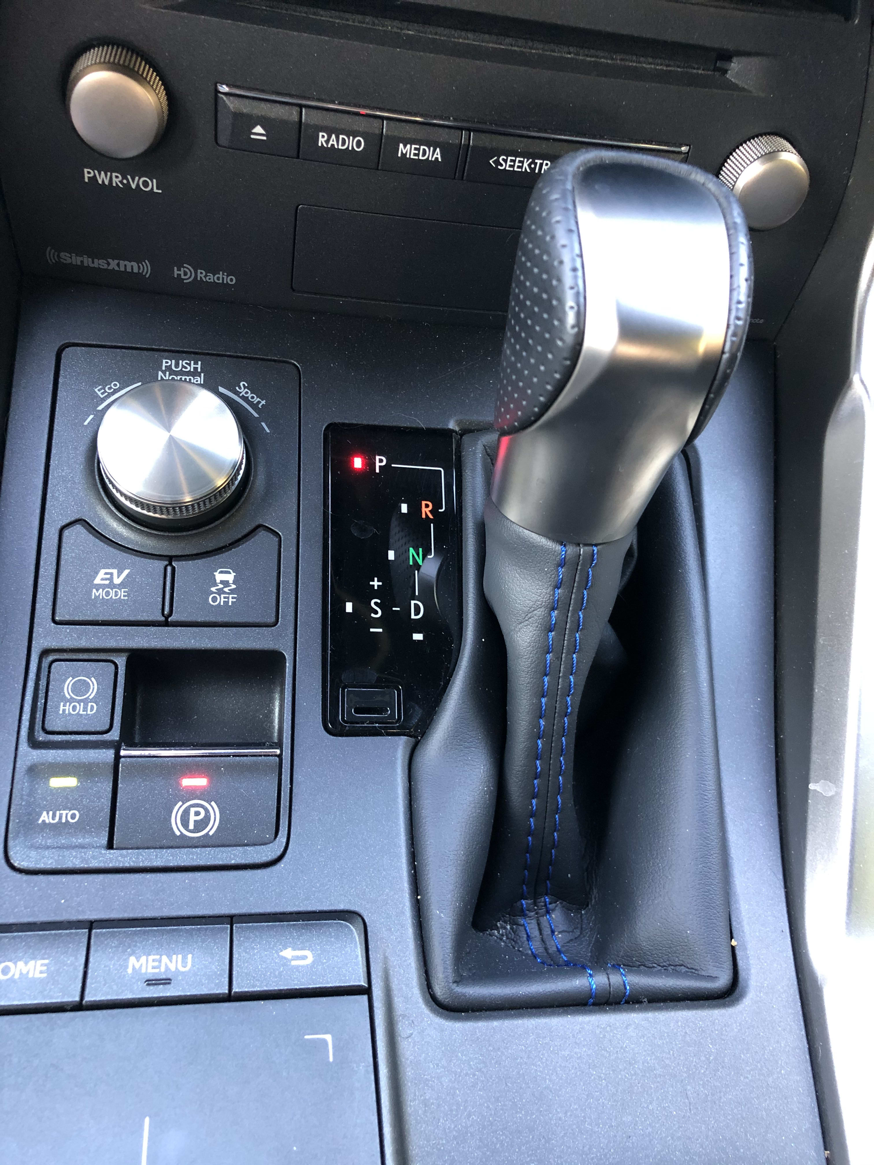 Interior of the Lexus NX300h with the touchpad and controls