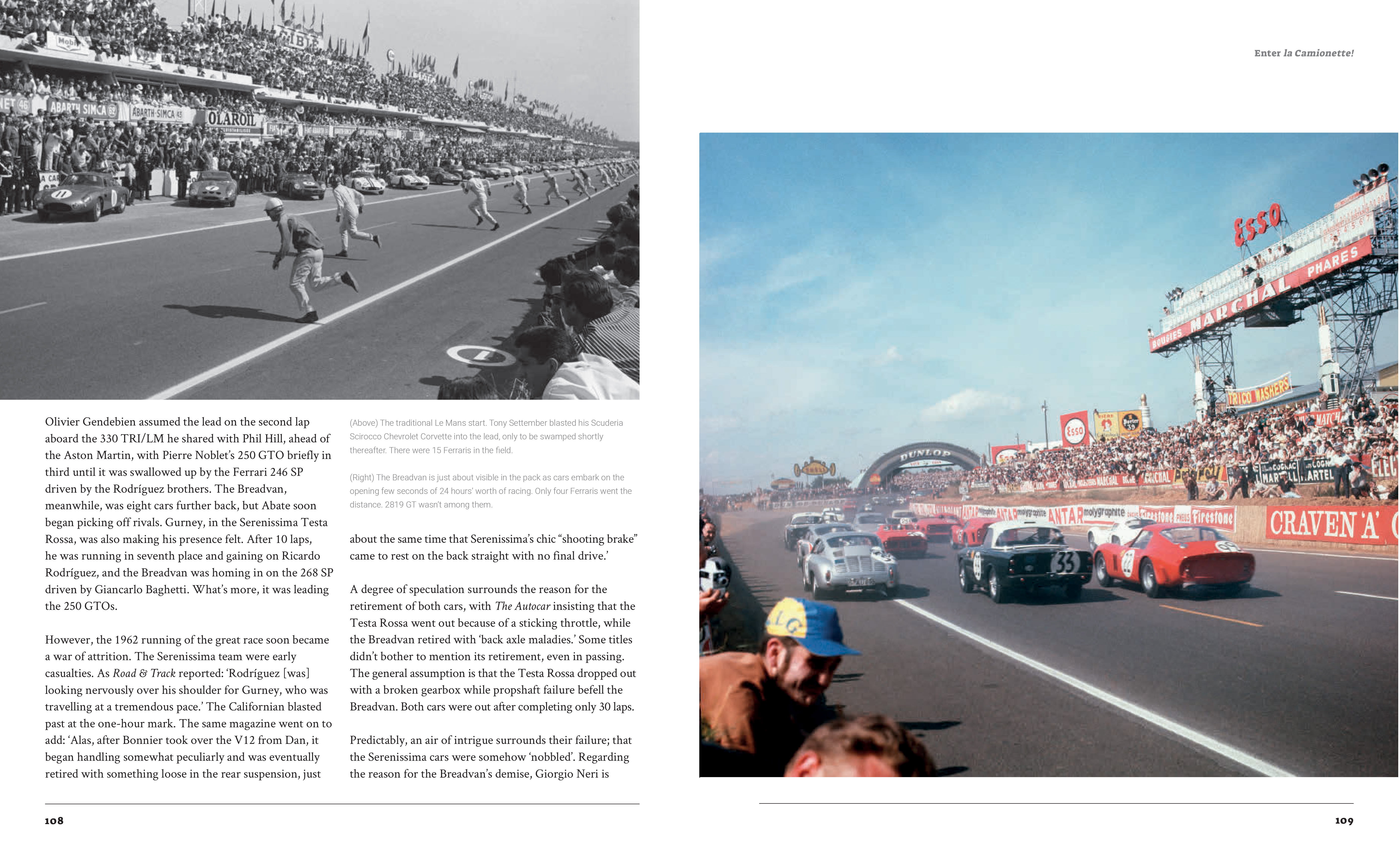 pages 108 and 109 from the book "Breadvan - A Ferrari To Beat The GTO"