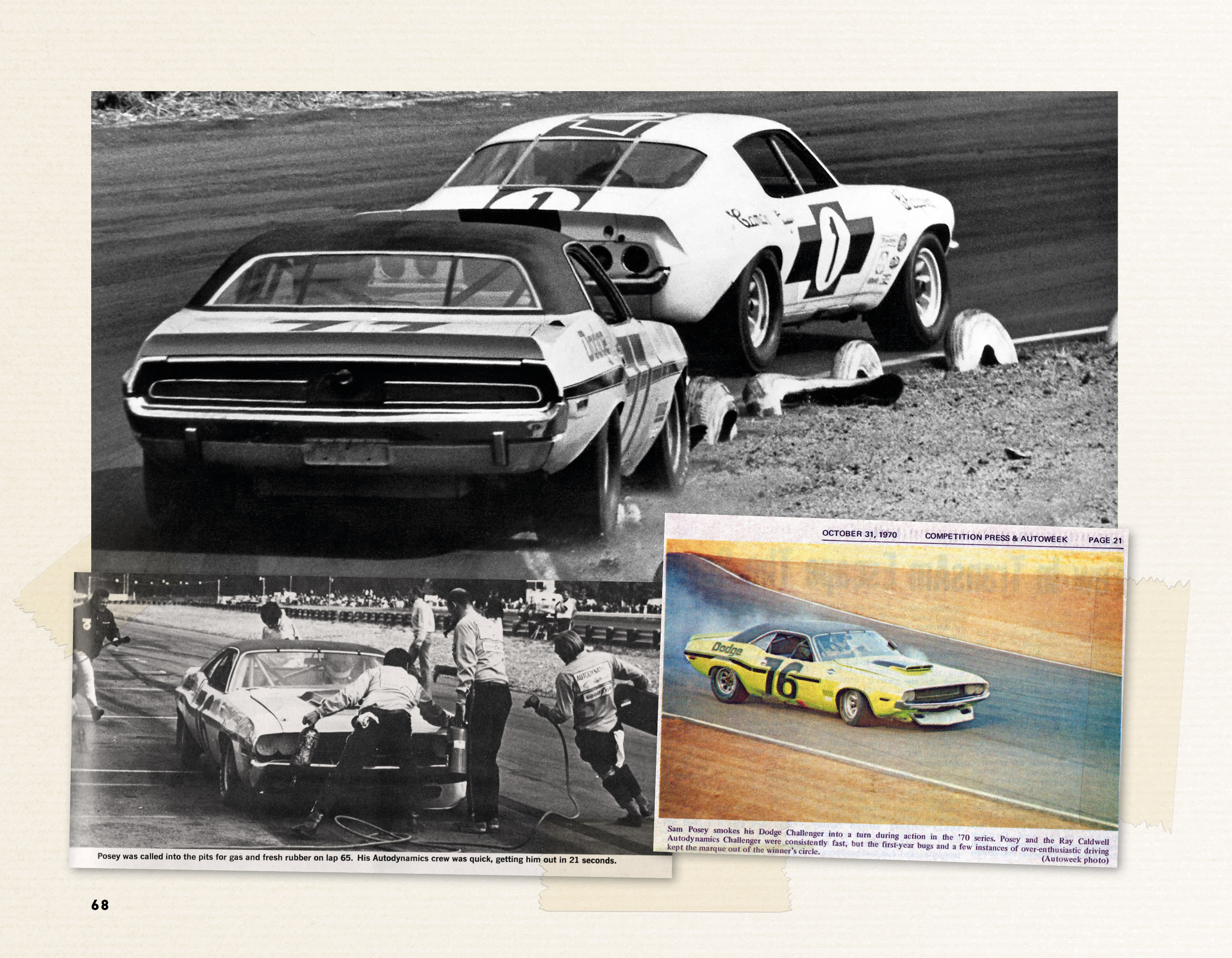 page 68 in Sam Posey's book "Sam's Scrapbook - My Motorsports Memories"