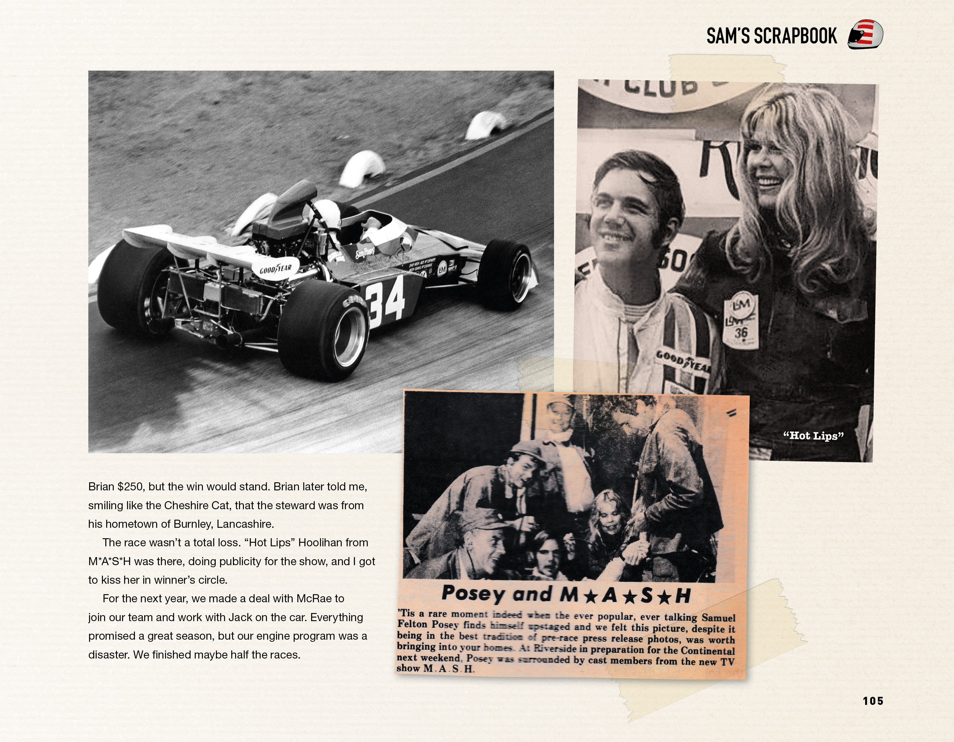page 105 in Sam Posey's book "Sam's Scrapbook - My Motorsports Memories"