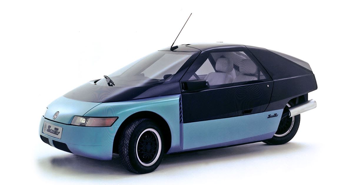 Volkswagen Scooter in studio photo.