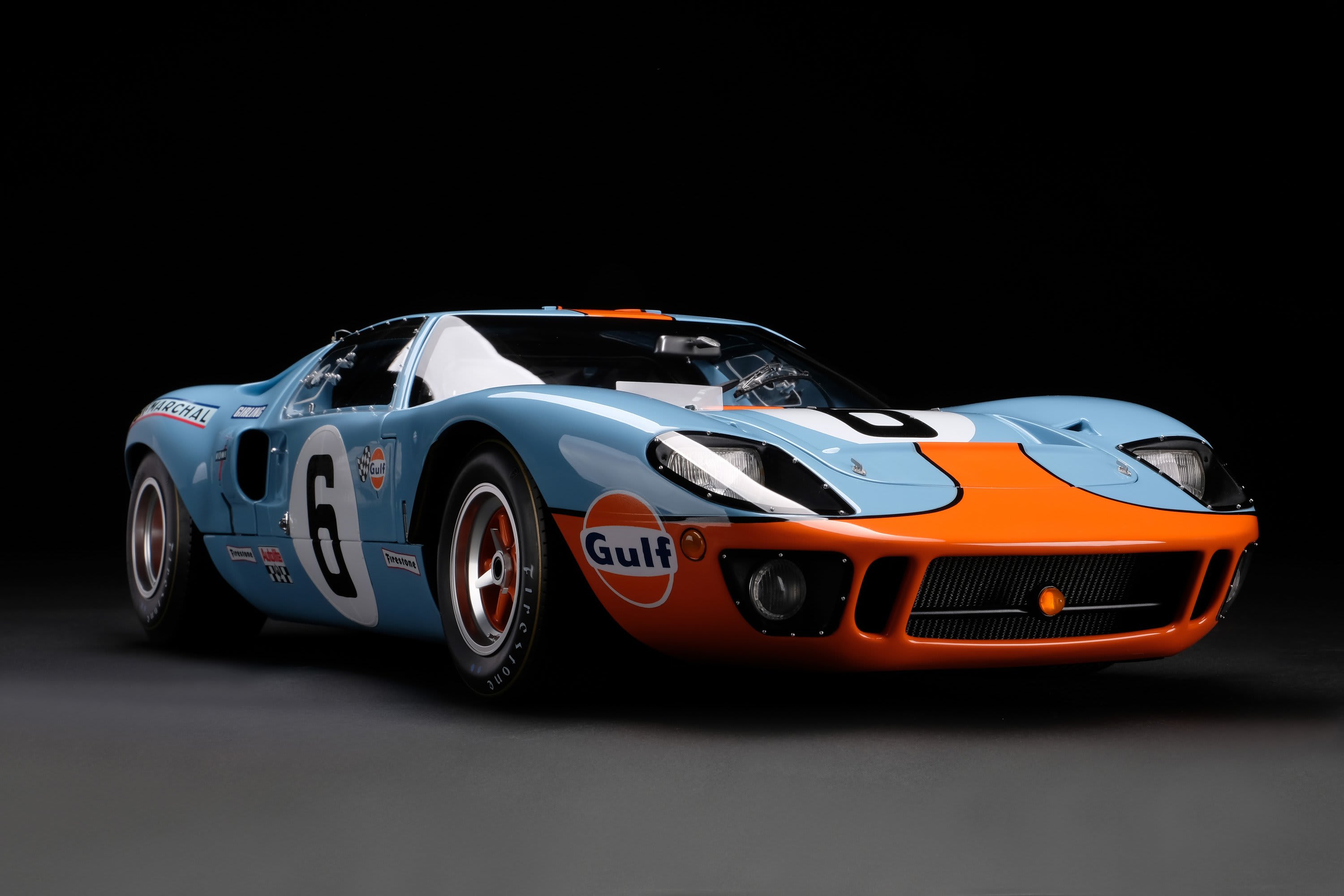 a classic - striped for the races - scale model car by Amalgam.