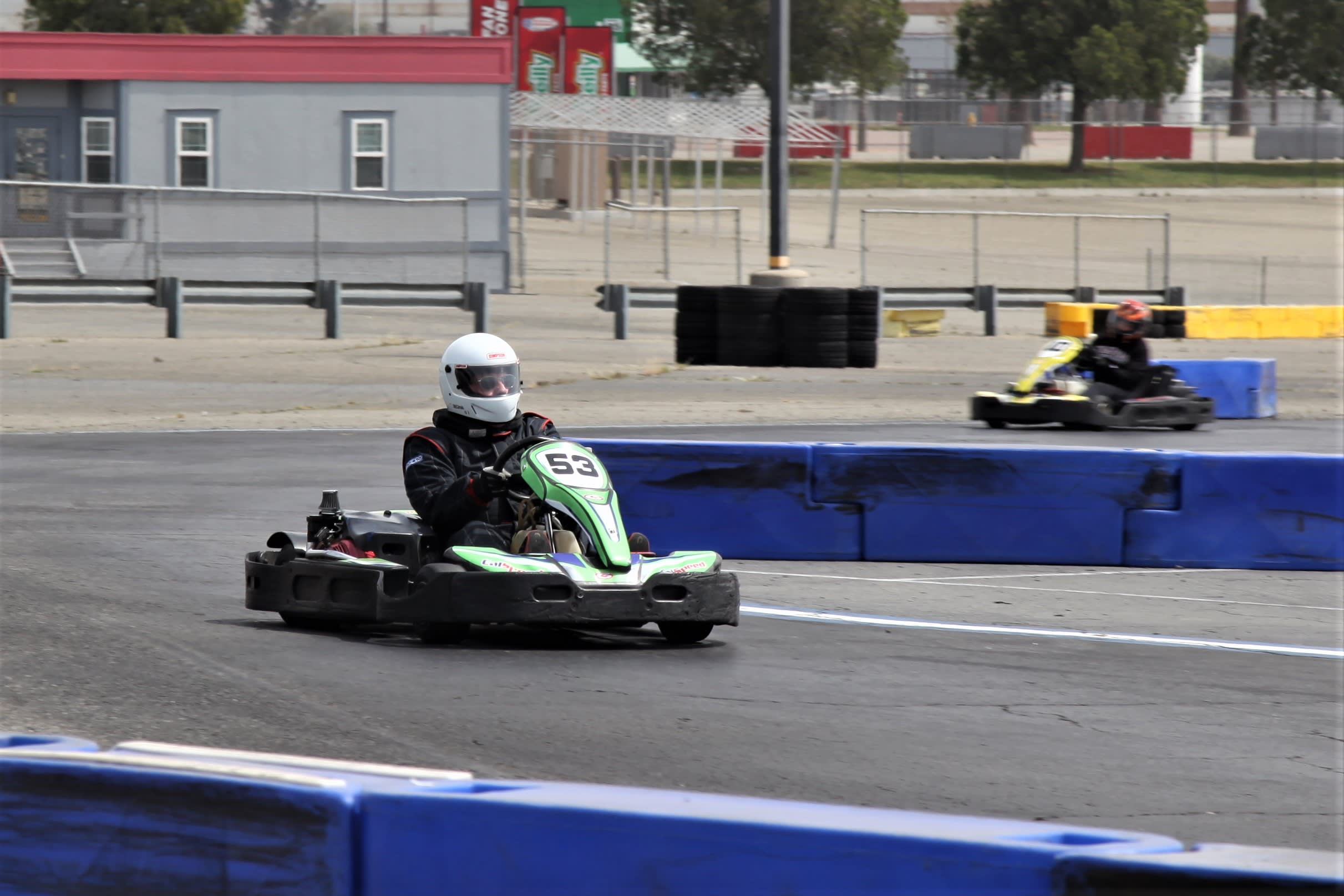 LACar contributor Zoran lining up for a straightway after exiting a corner on his gokart, at CalSpeed Karting in Fontana.