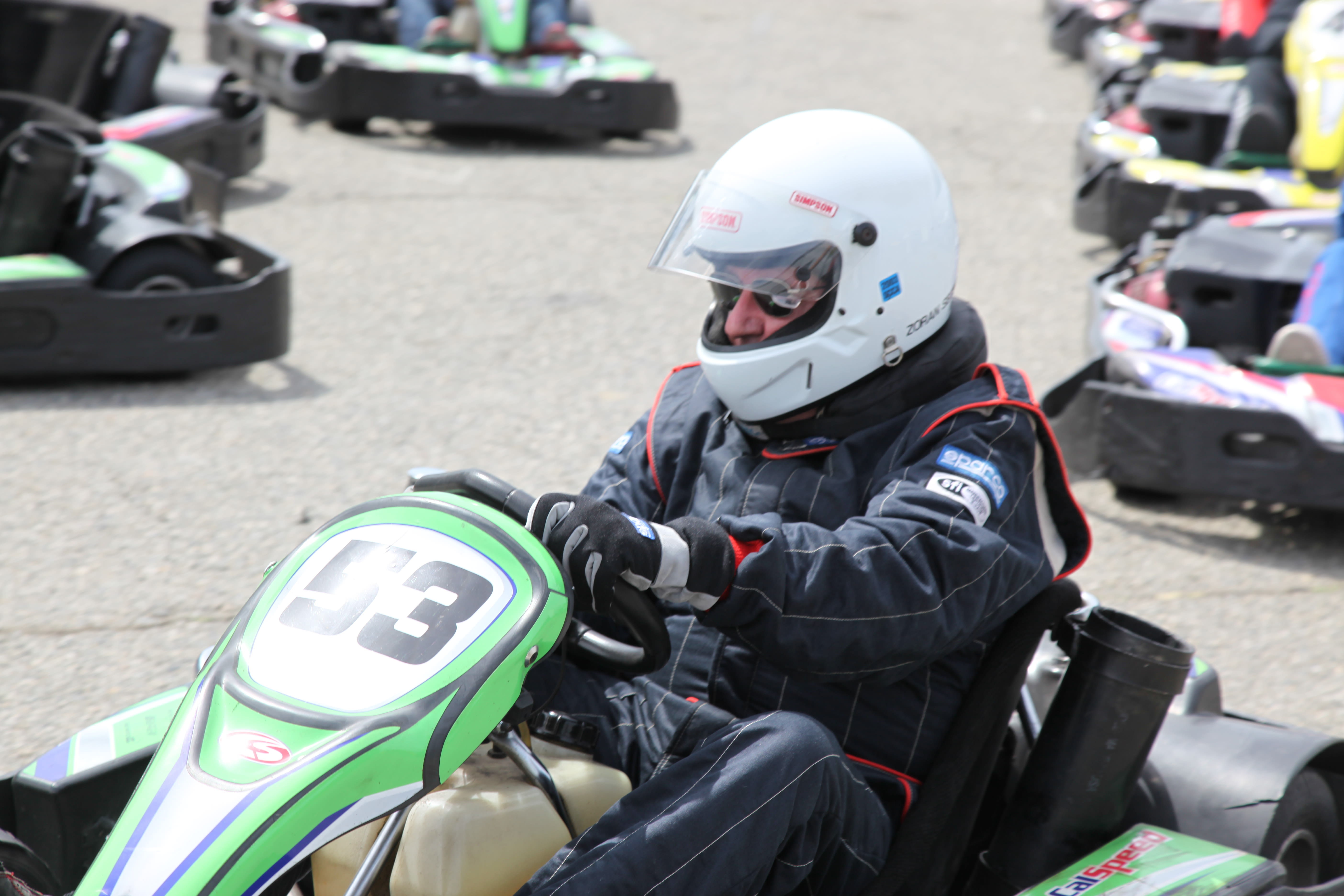 LACar contributor Zoran in a gokart in the beginning of a session at CalSpeed Karting next to Auto Club Speedway in Fontana.