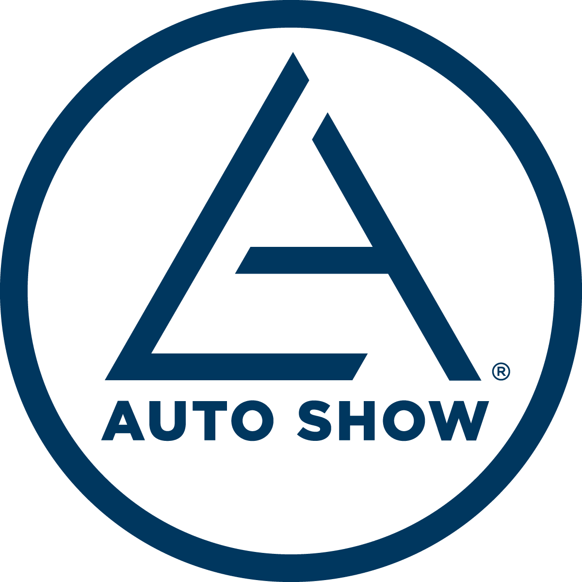 the LA Auto Show logo, in navy blue