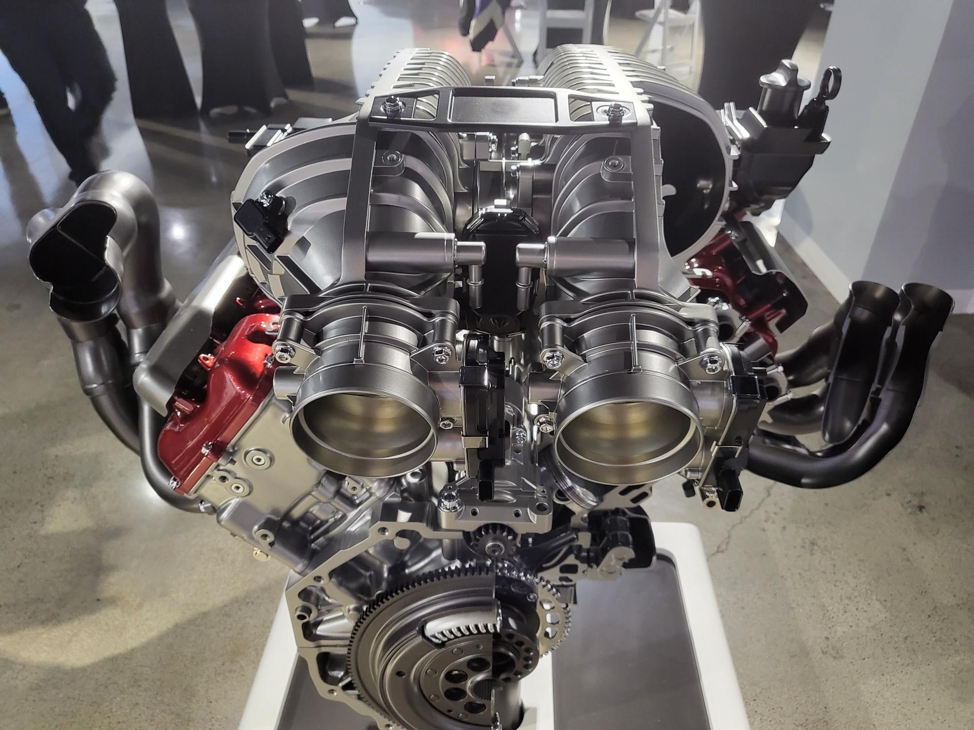 Image of the Chevrolet LT6 engine as found in the 2023 Corvette Z06.