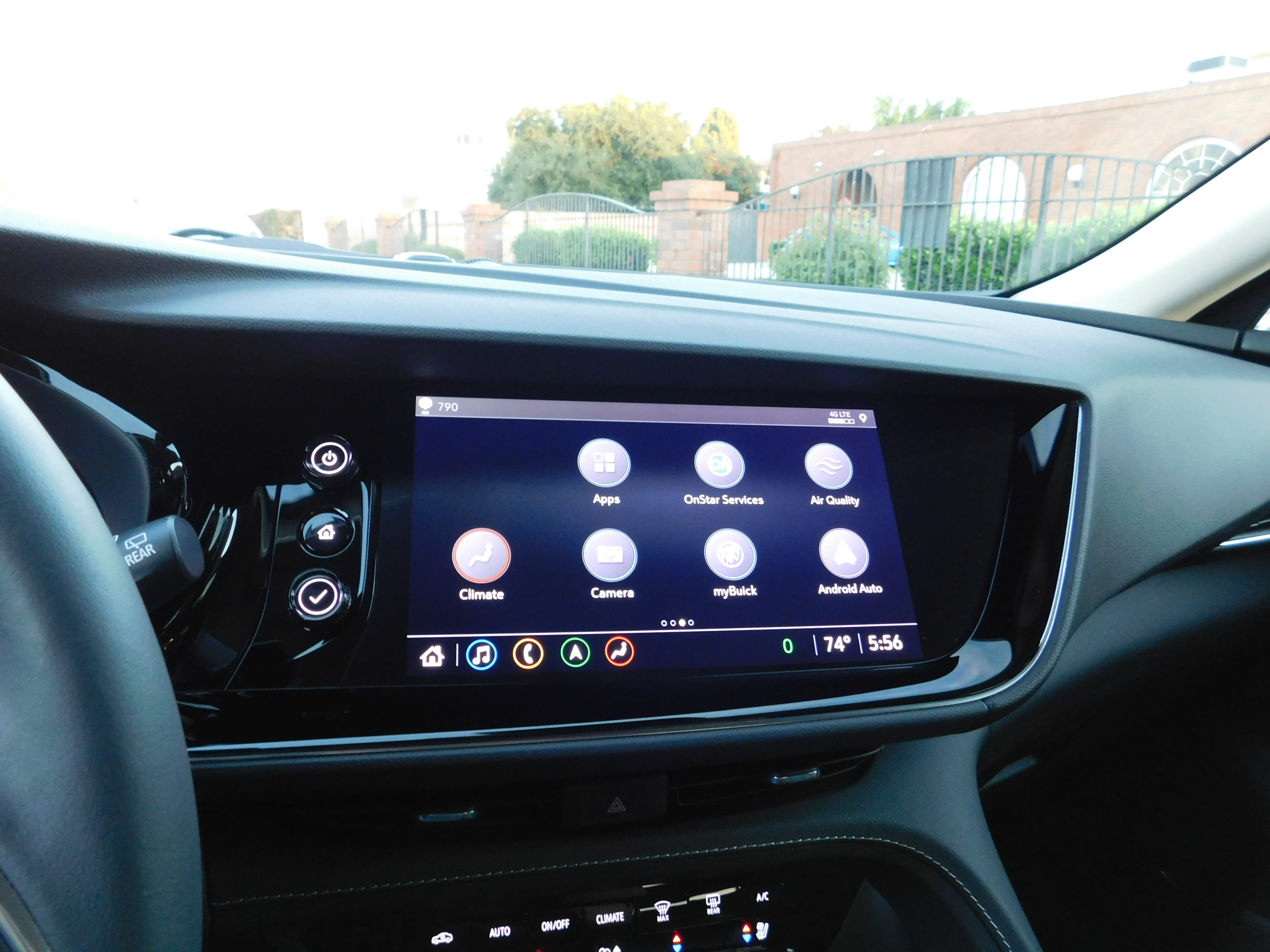 a close-up of the center dashboard and the infotainment screen in the 2022 Buick Envision Avenir.