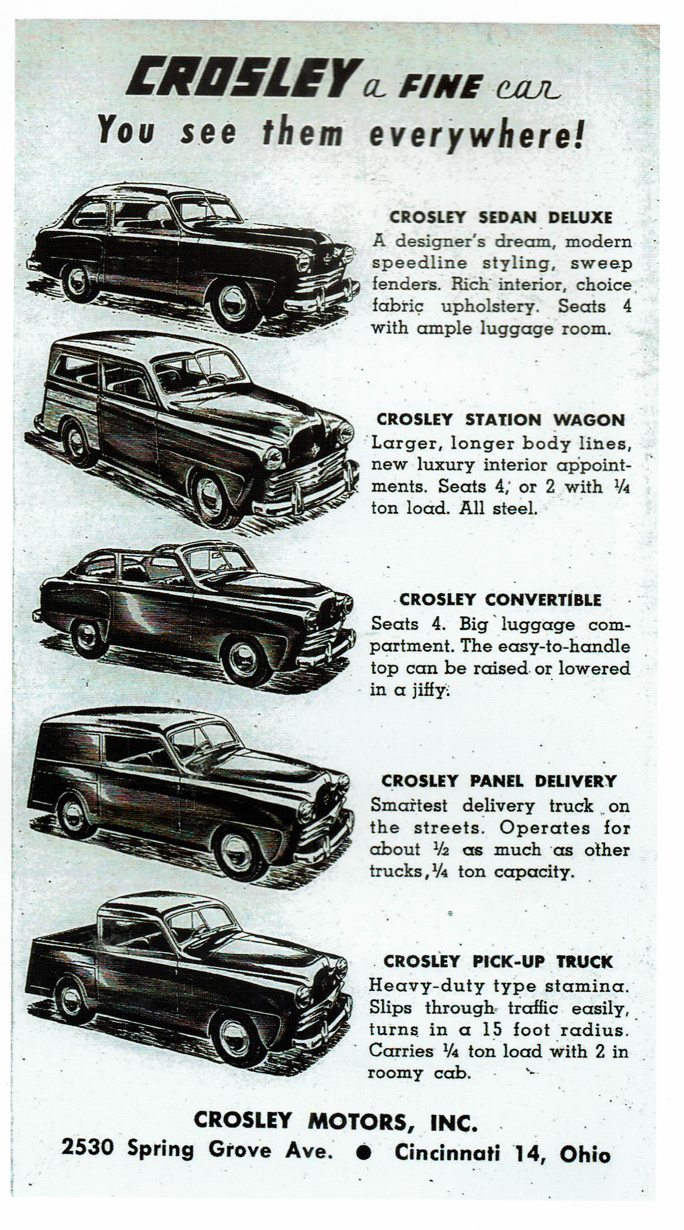 list of cars from the book