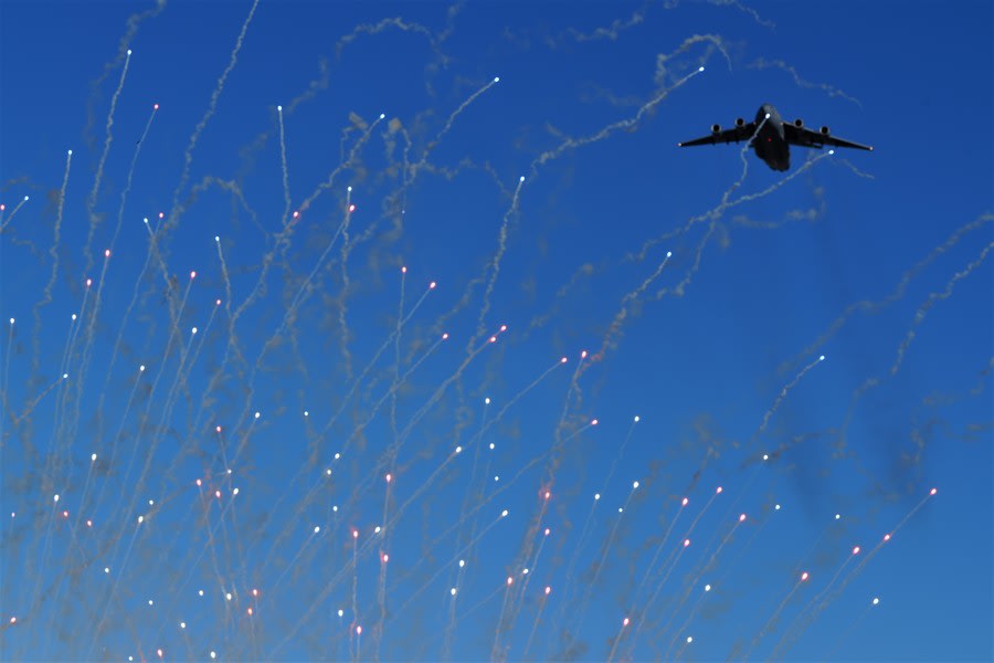 airshow at the Coliseum during the NASCAR races