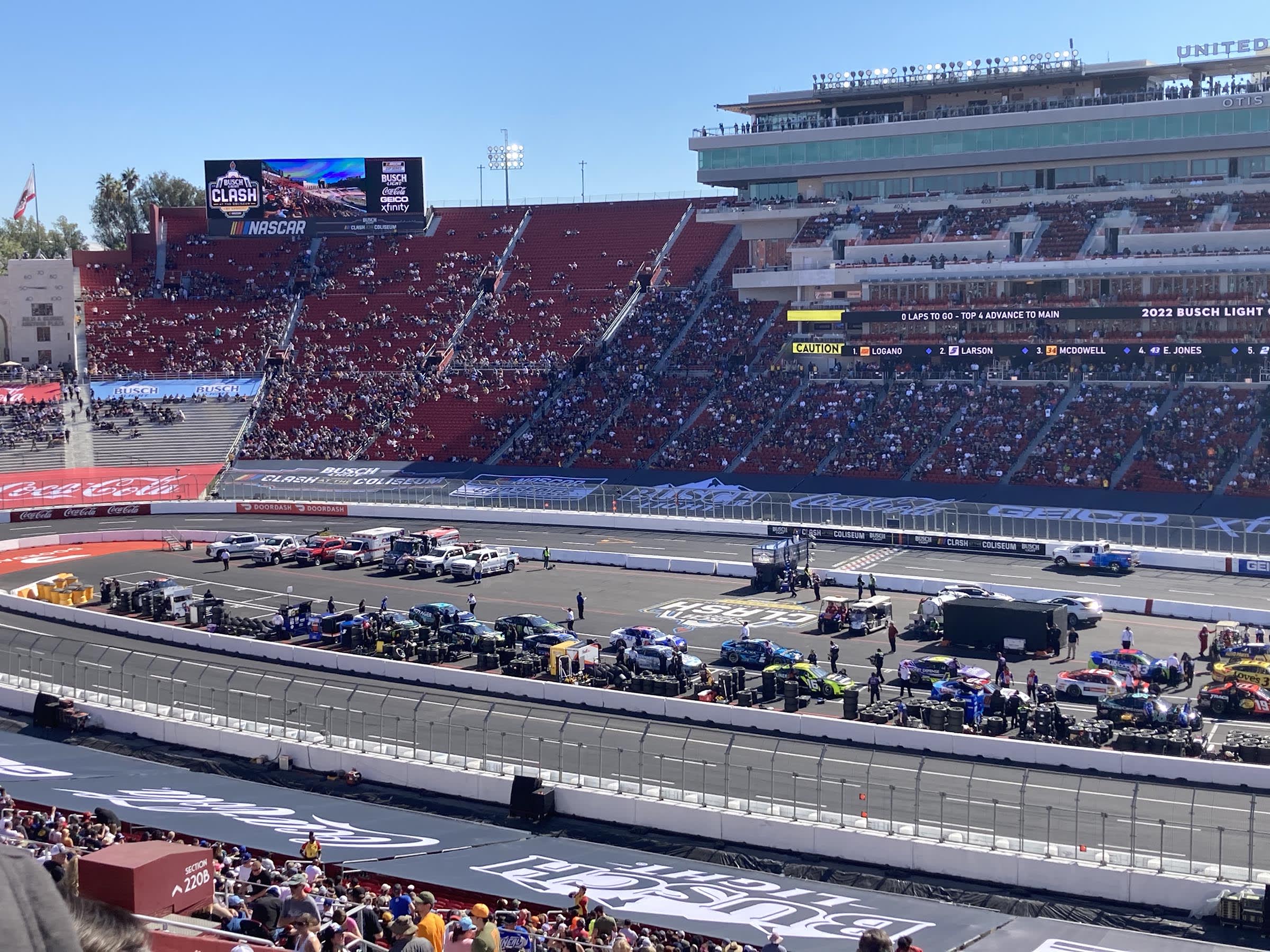 overview of the NASCAR Busch races at the LA Coliseum 2022
