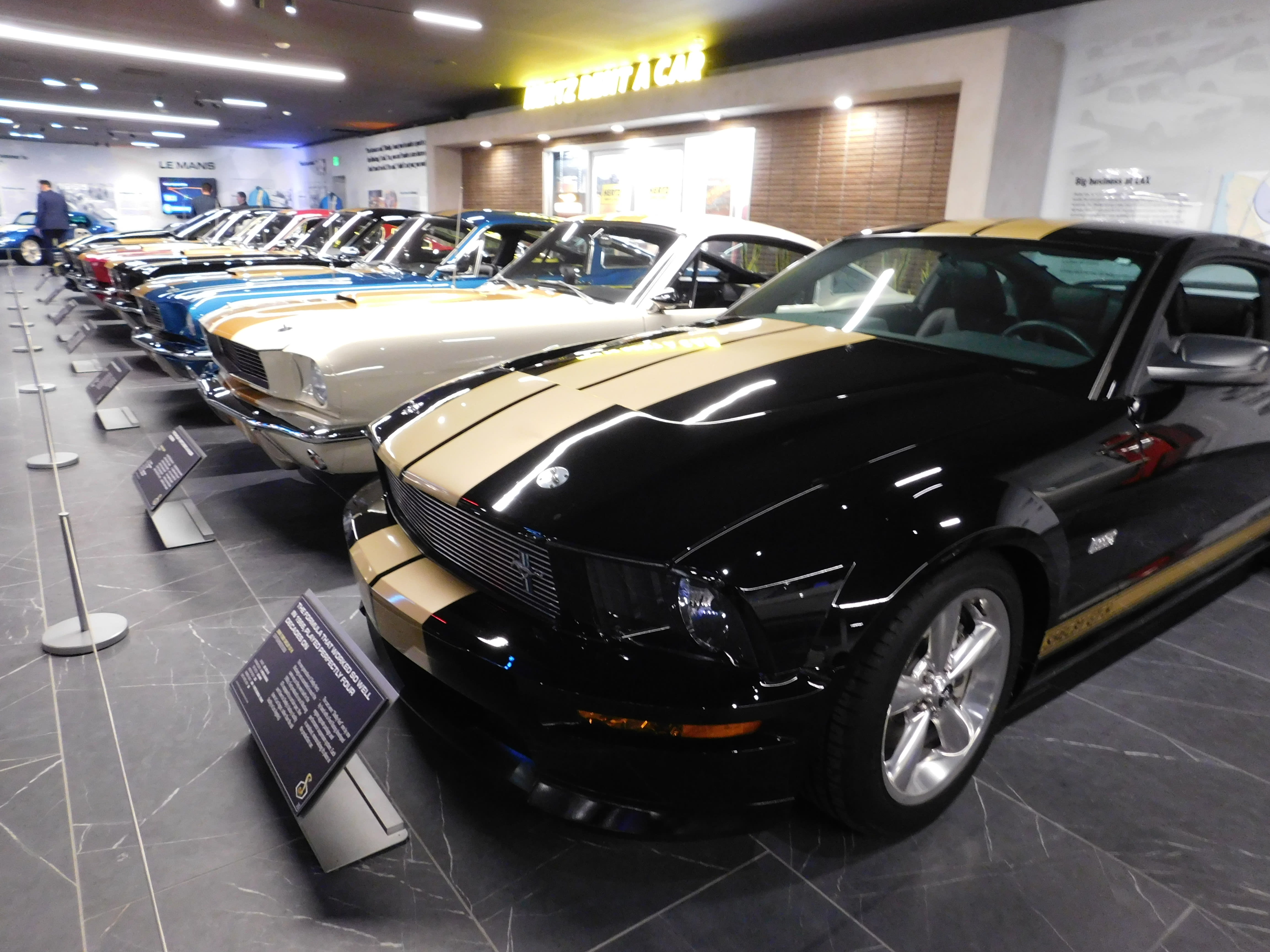 Mustangs lined up at the Segerstrom Shelby Event Center in SoCal