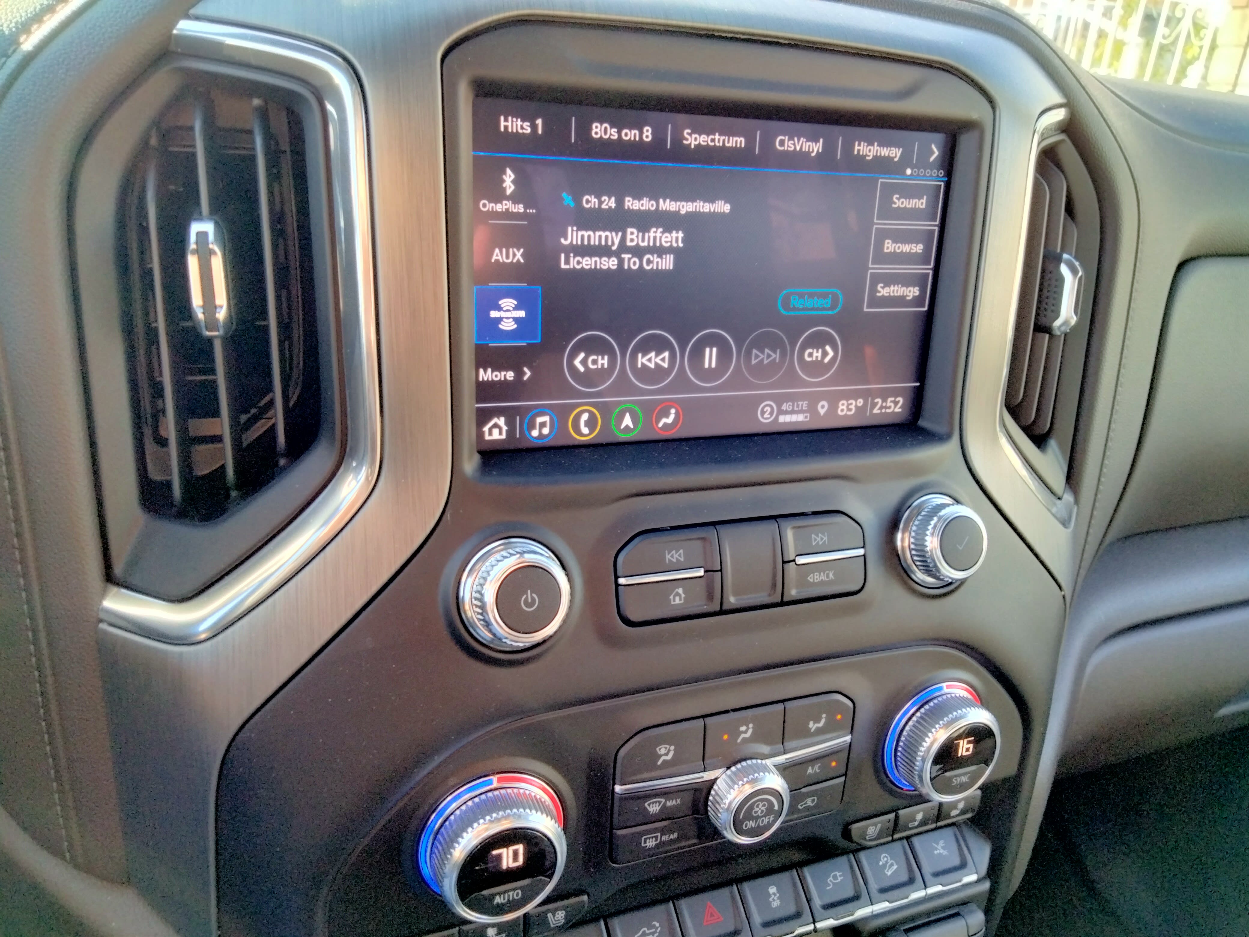 view of the infotainment screen in the 2022 GMC Sierra 1500 Denali