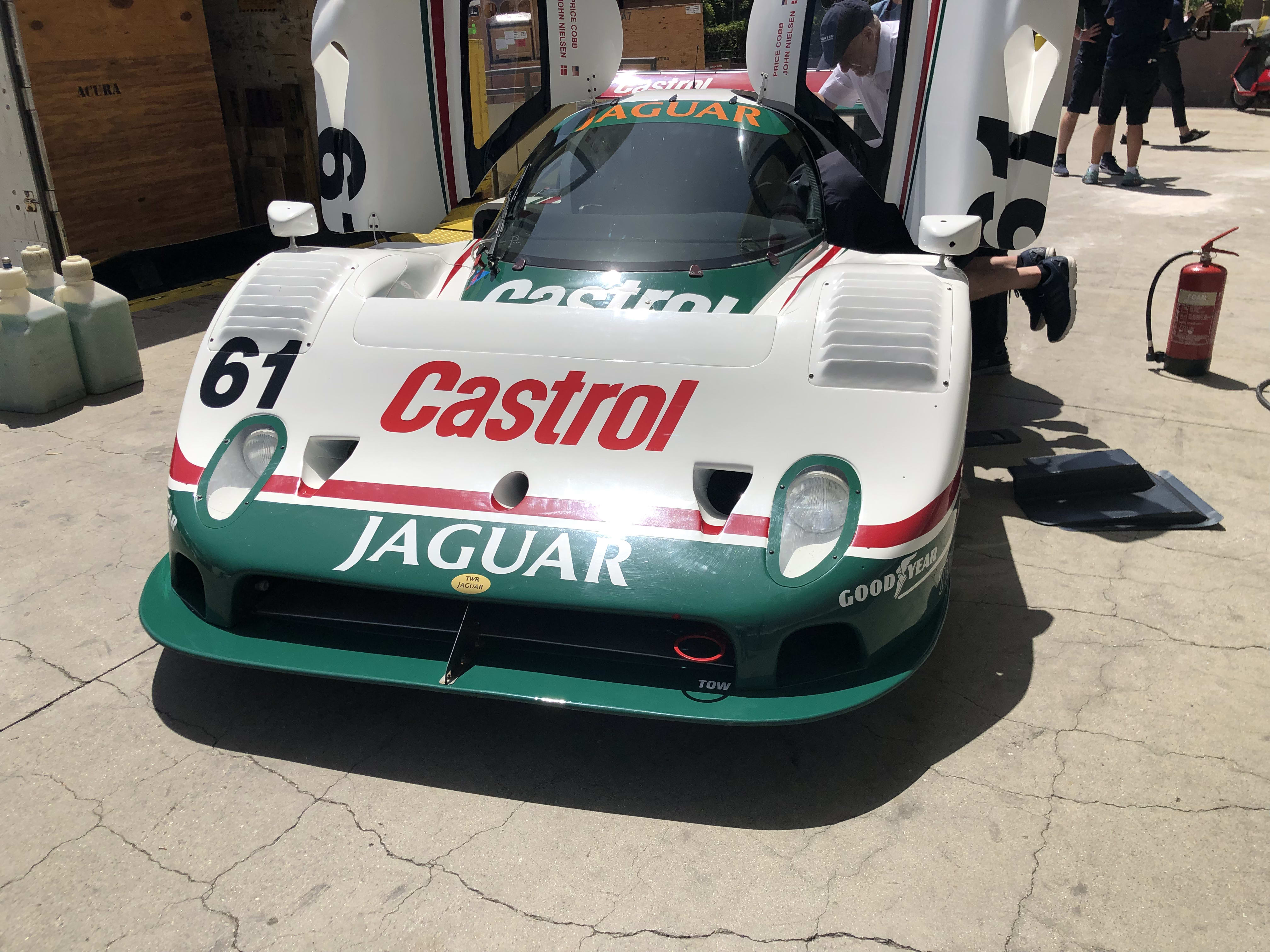 castrol jaguar car getting ready for races