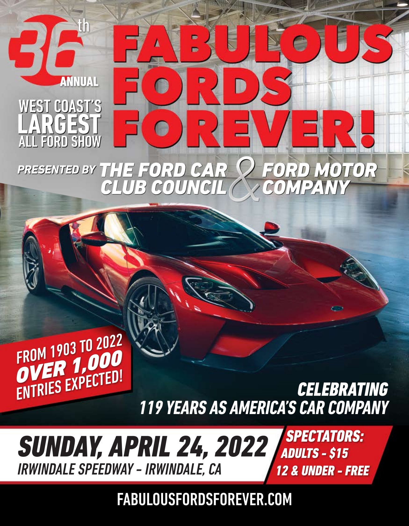 the flyer for the Fabulous Fords Forever event