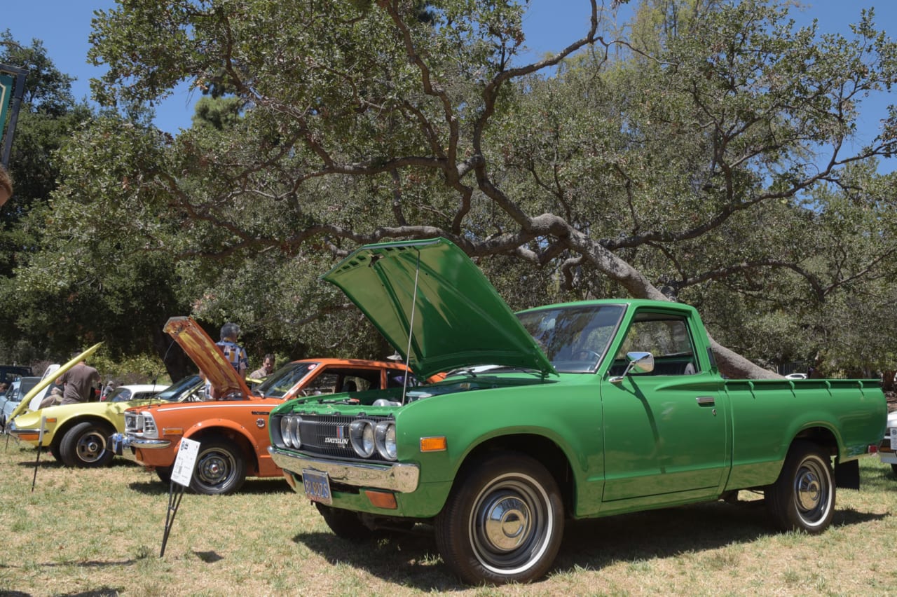 Baldwin Marchak’s 1973 Datsun 620 pickup truck as seen at Lacy Park during the 2022 San Marino Motor Classics
