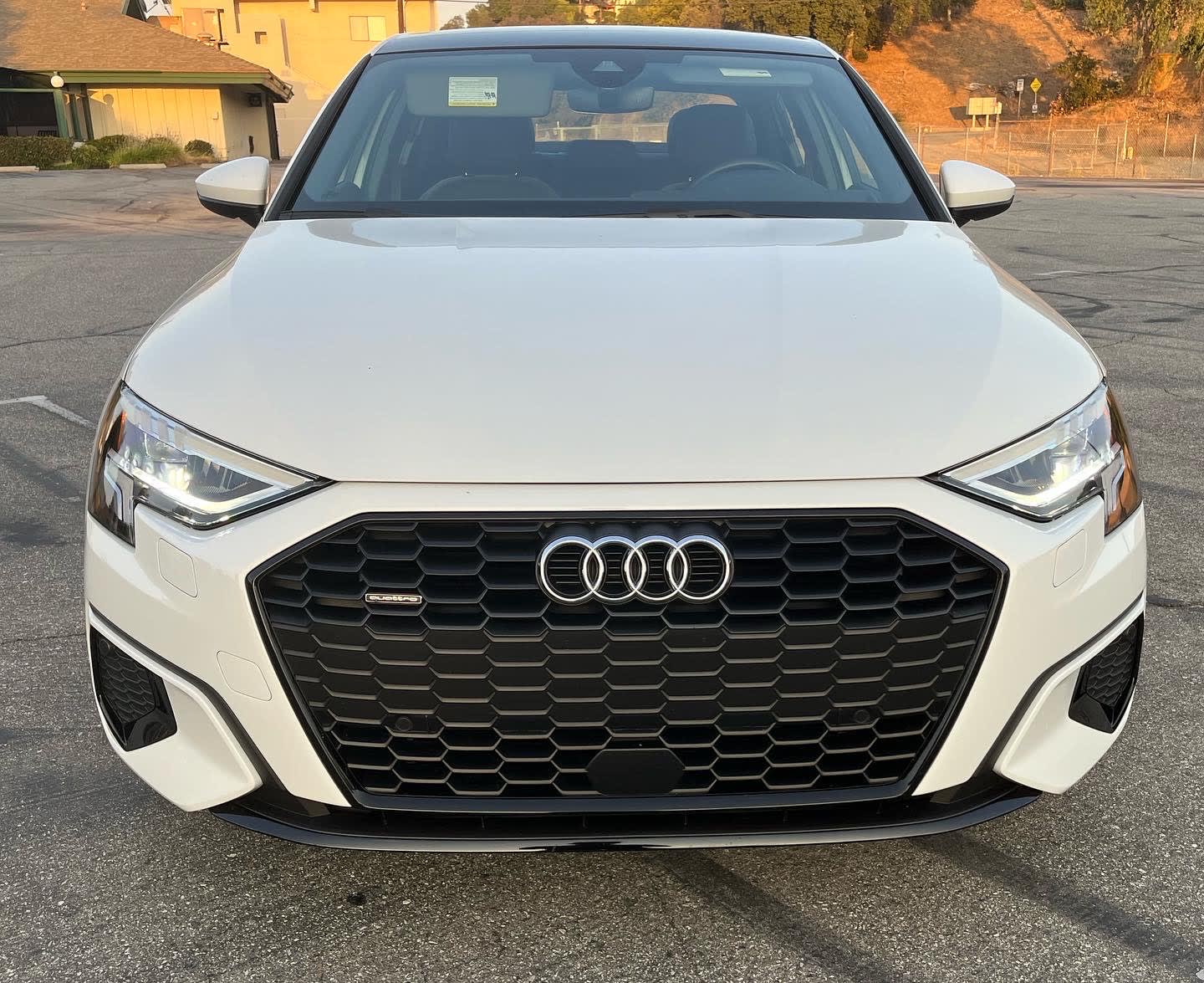 front of a white 2022 Audi A3