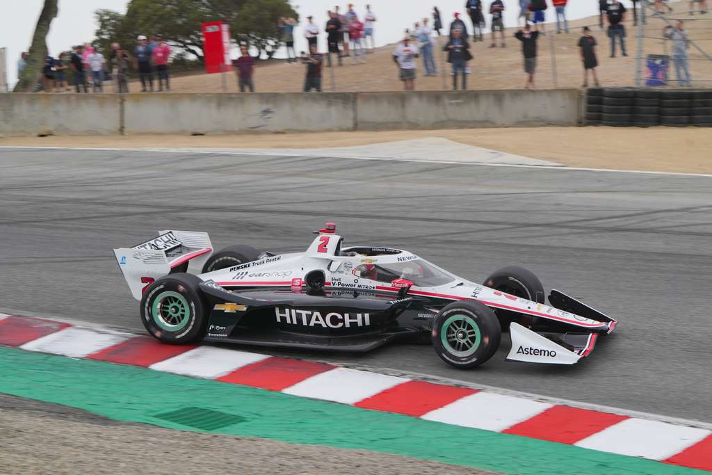 Josef Newgarden racing the Firestone Grand Prix Monterey