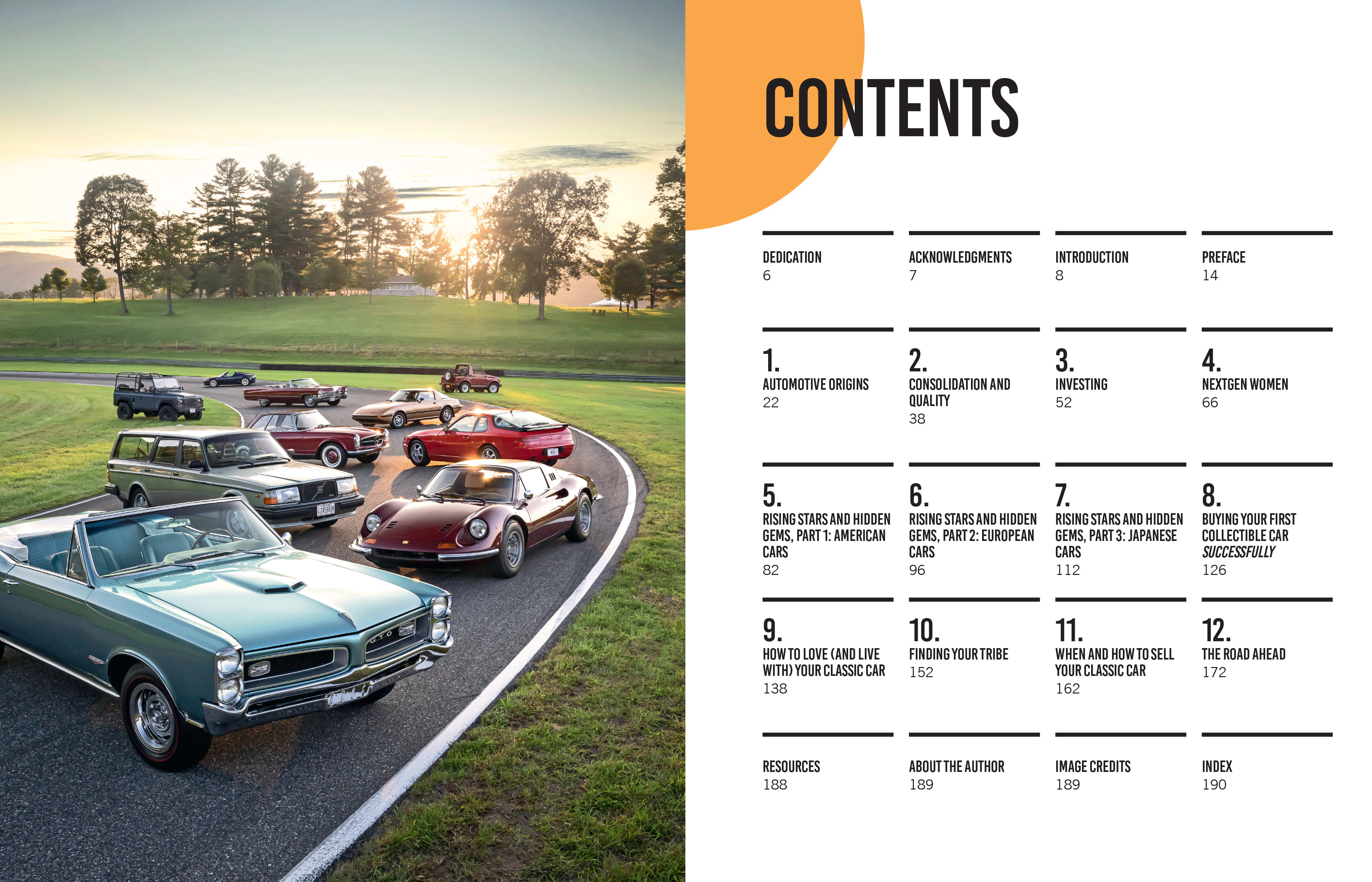 image of a page from the book The Nextgen Guide To Car Collecting, featuring the book's contents.