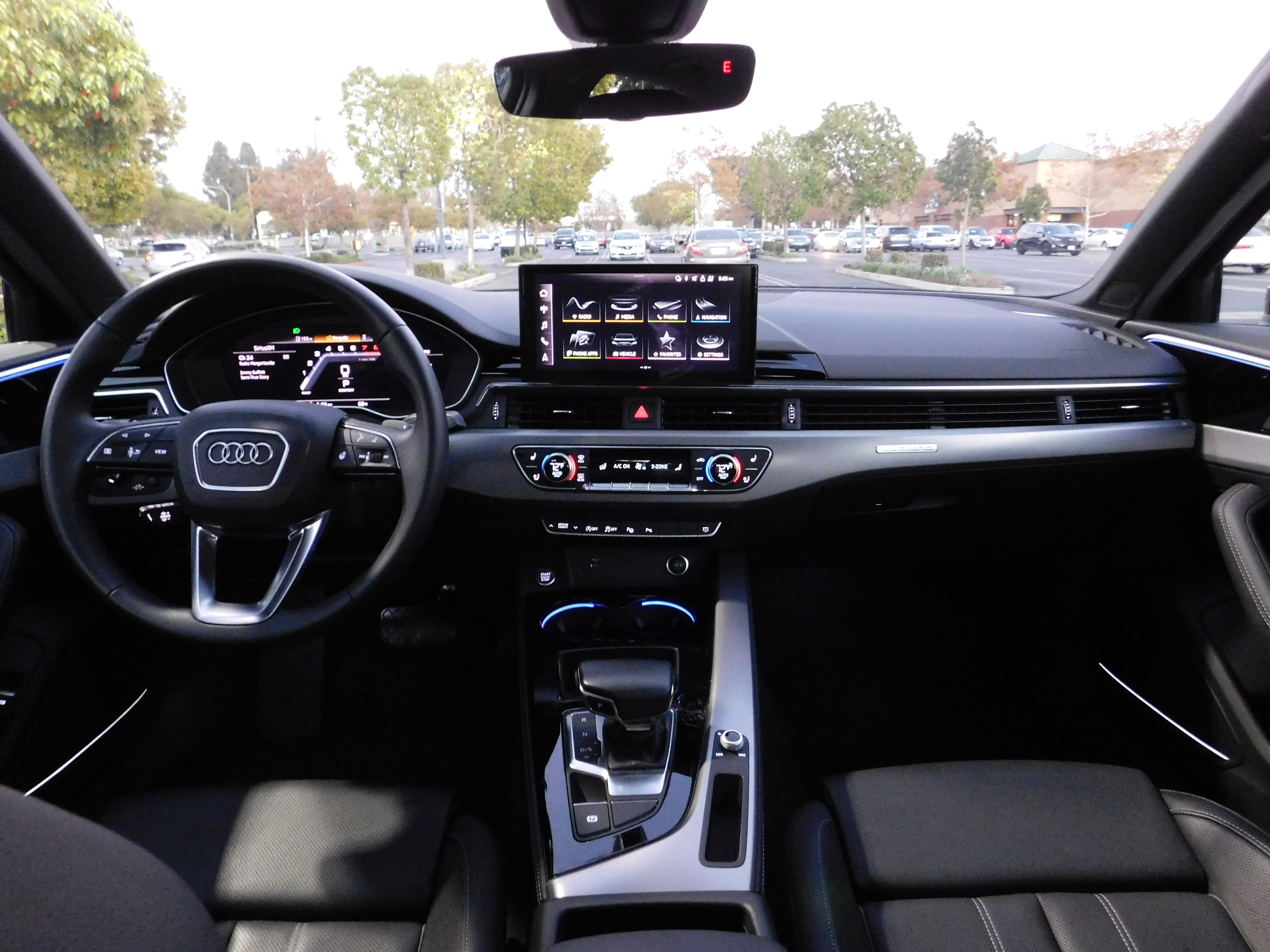 interior of the 2022 Audi A4 as tested