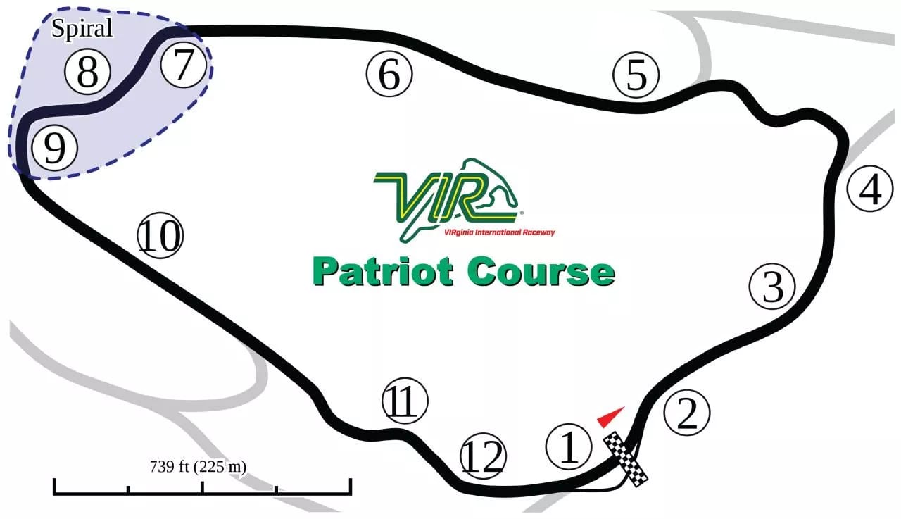 overview of the course at Virginia International Raceway