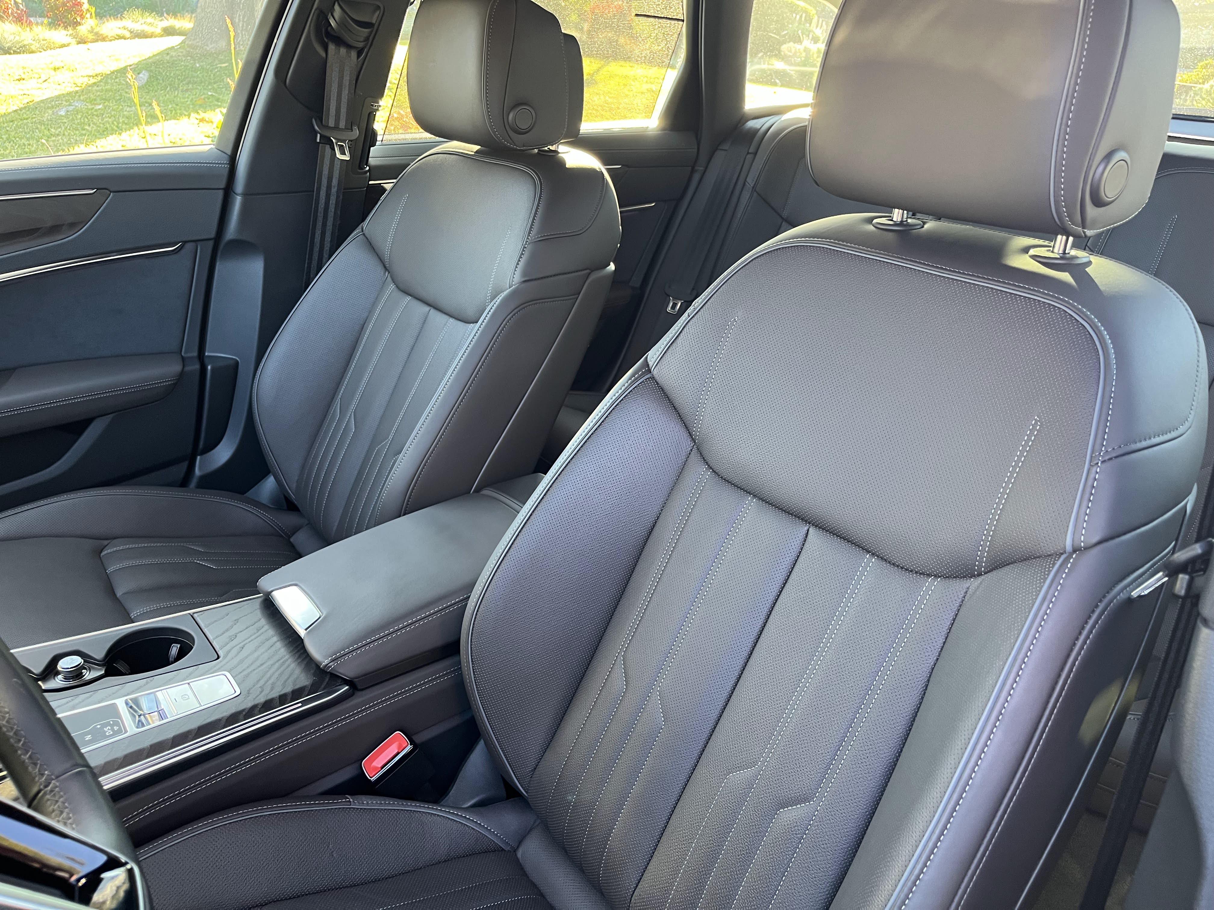 interior image of the Audi A6 Allroad, showing the front two seats
