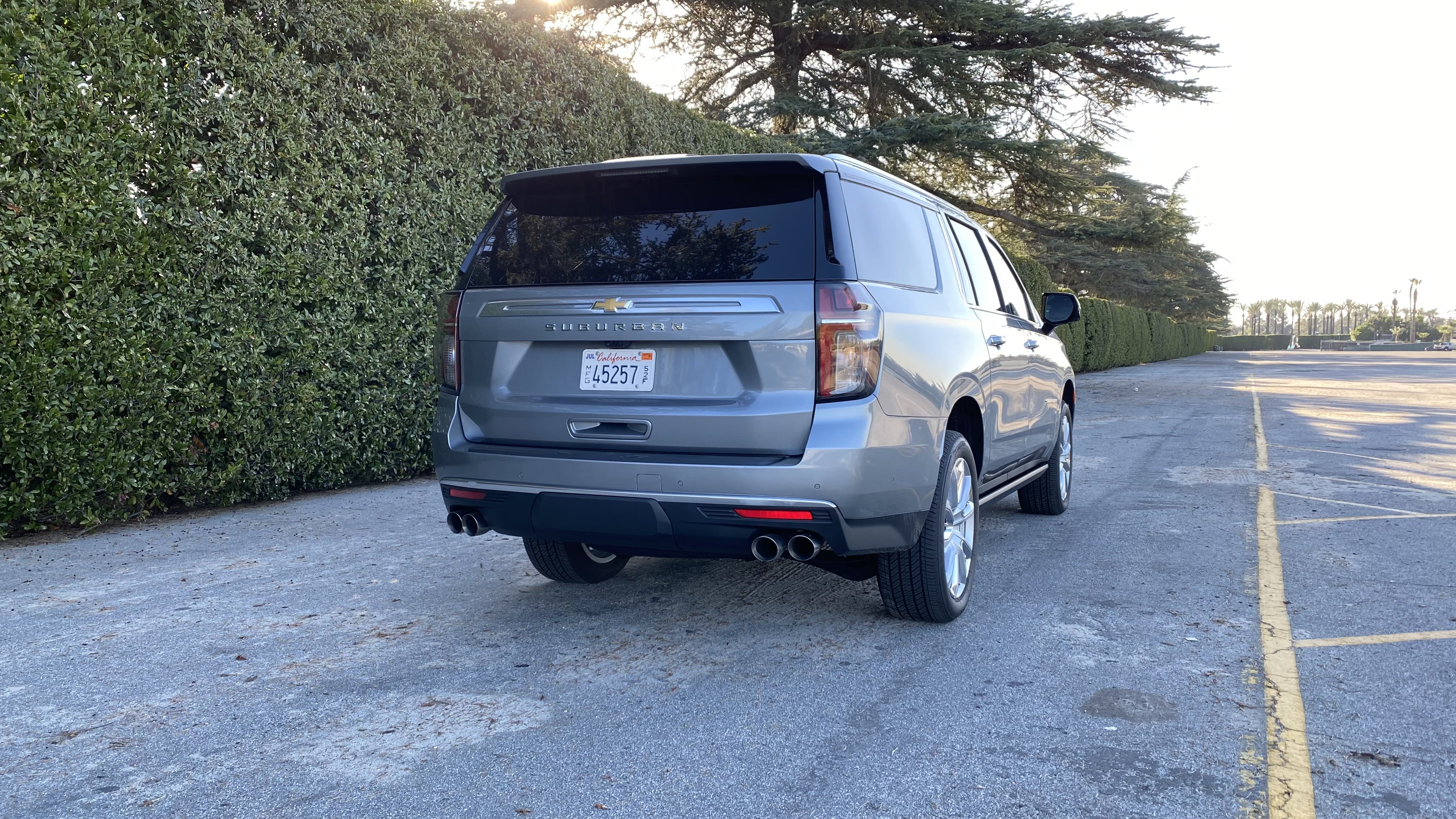 image of the rear and side of the 2023 Chevrolet Suburban