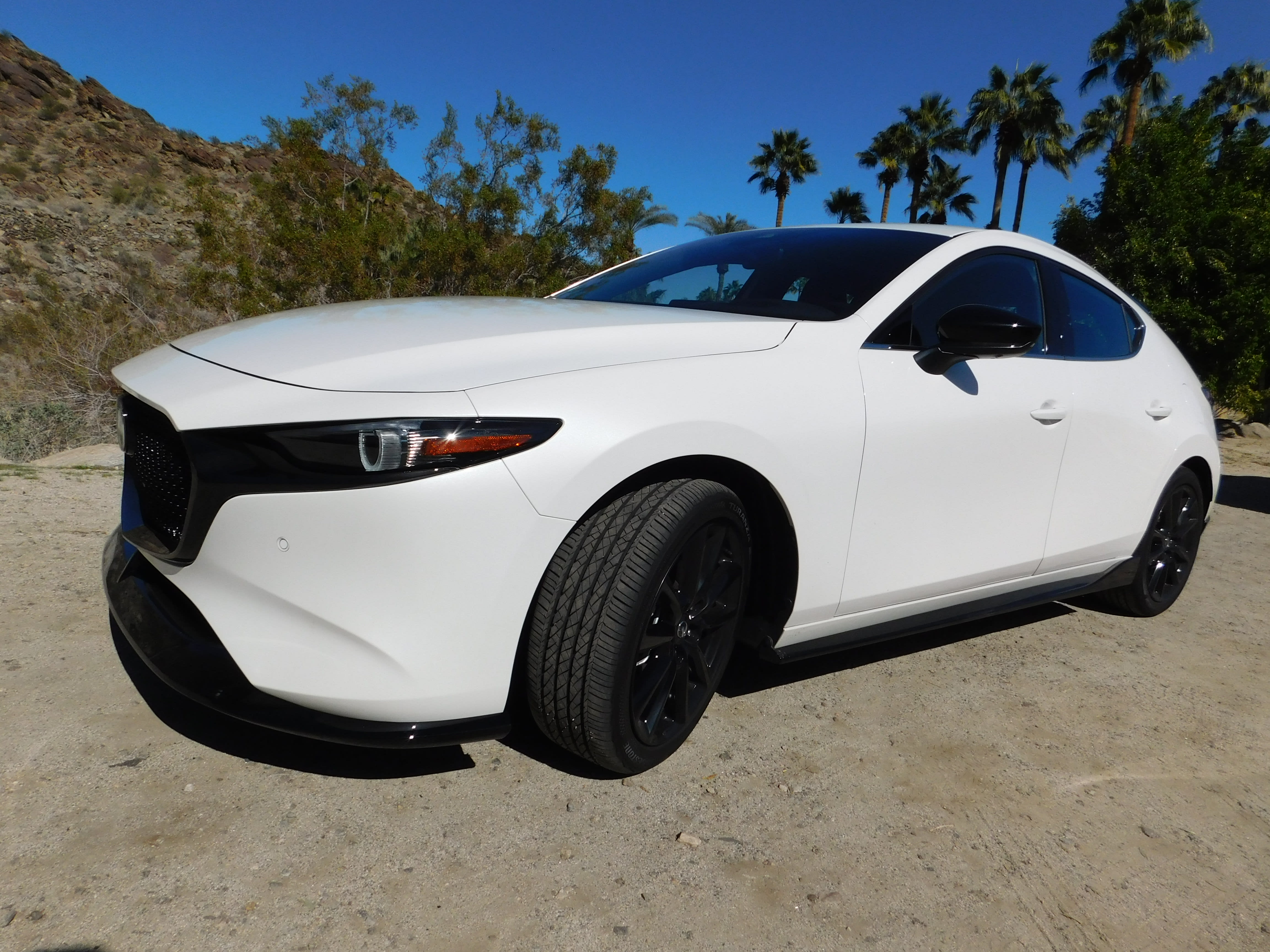 image of the exterior of the 2023 Mazda3 Turbo Premium Plus Hatchback
