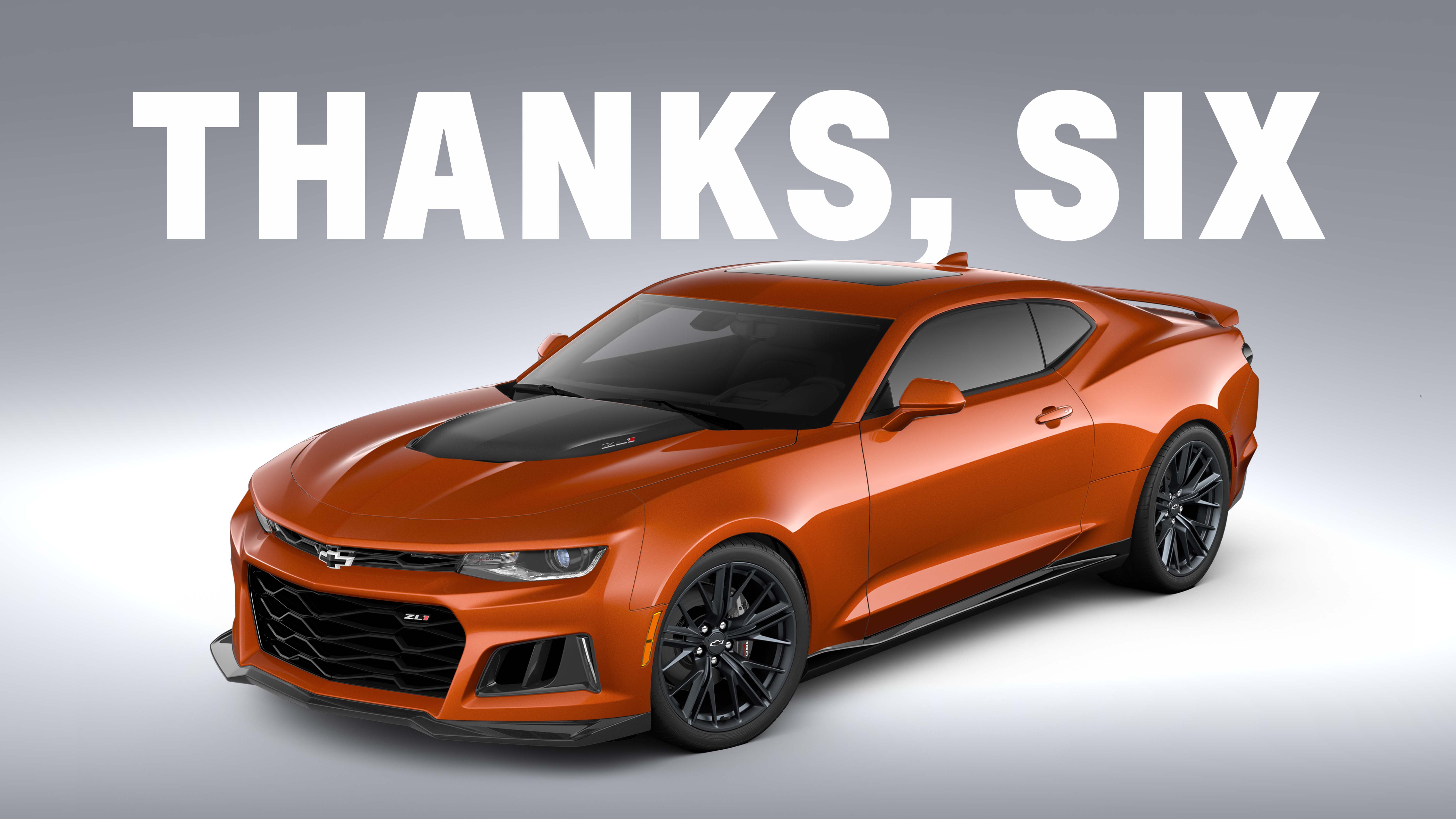image of the Camaro with Thank You printed on top
