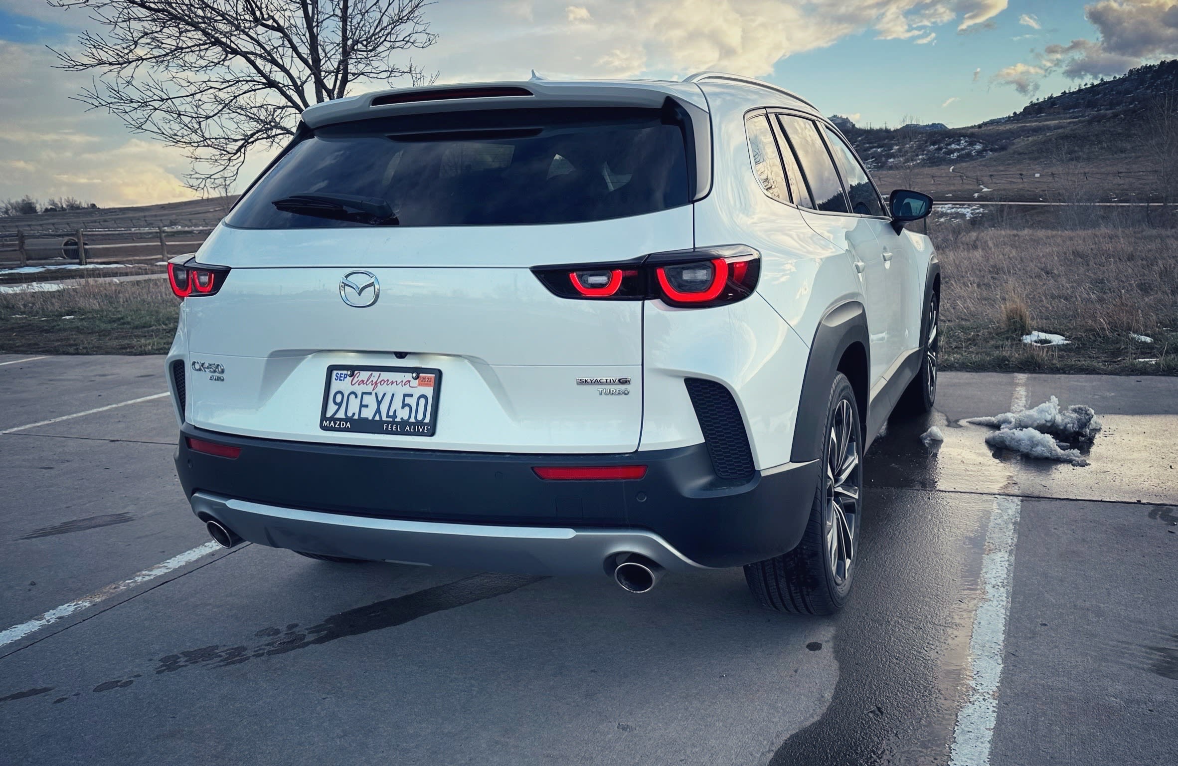 exterior view of the rear of a 2023 Mazda CX-50