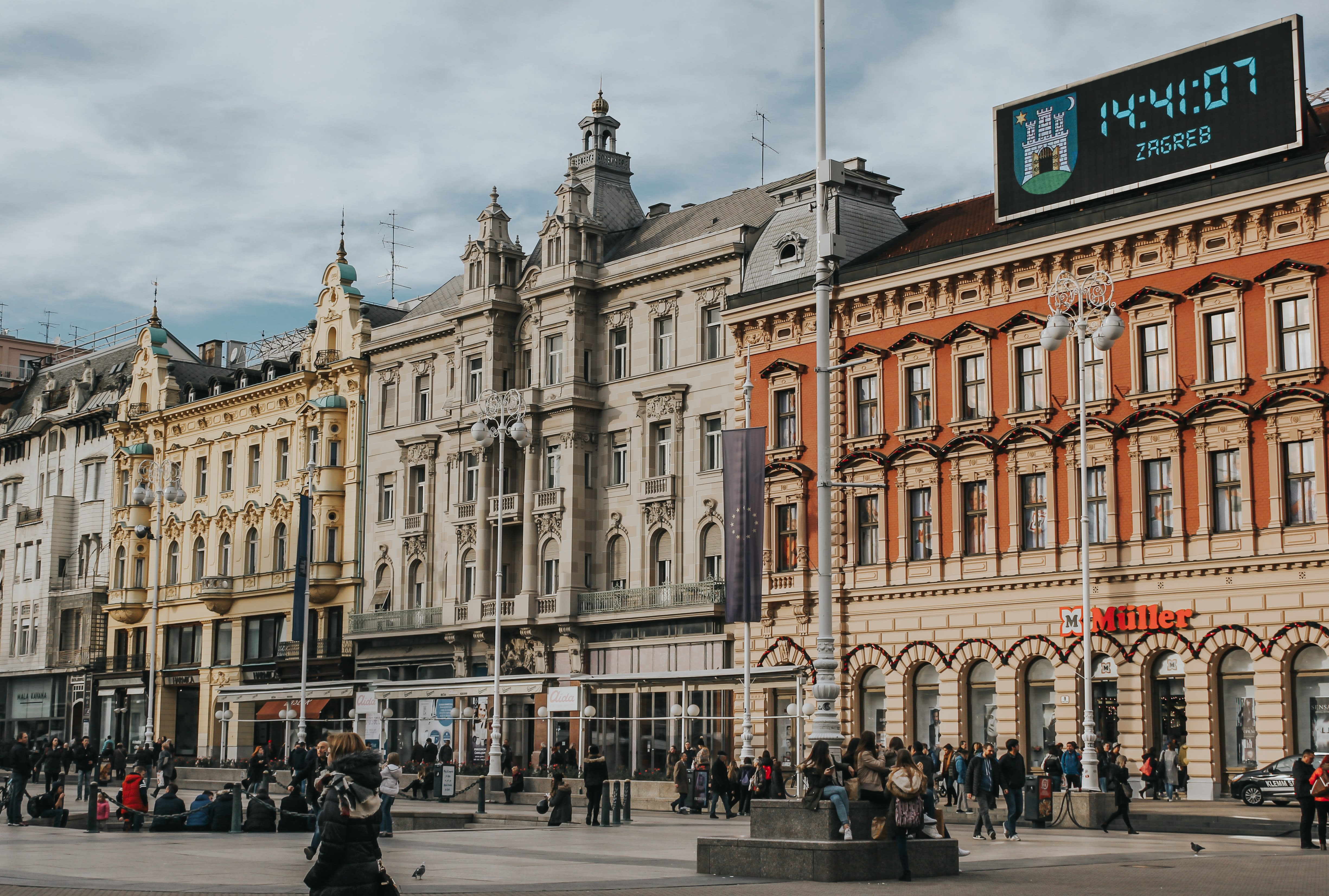 image of a city square in Zagreb Croatia