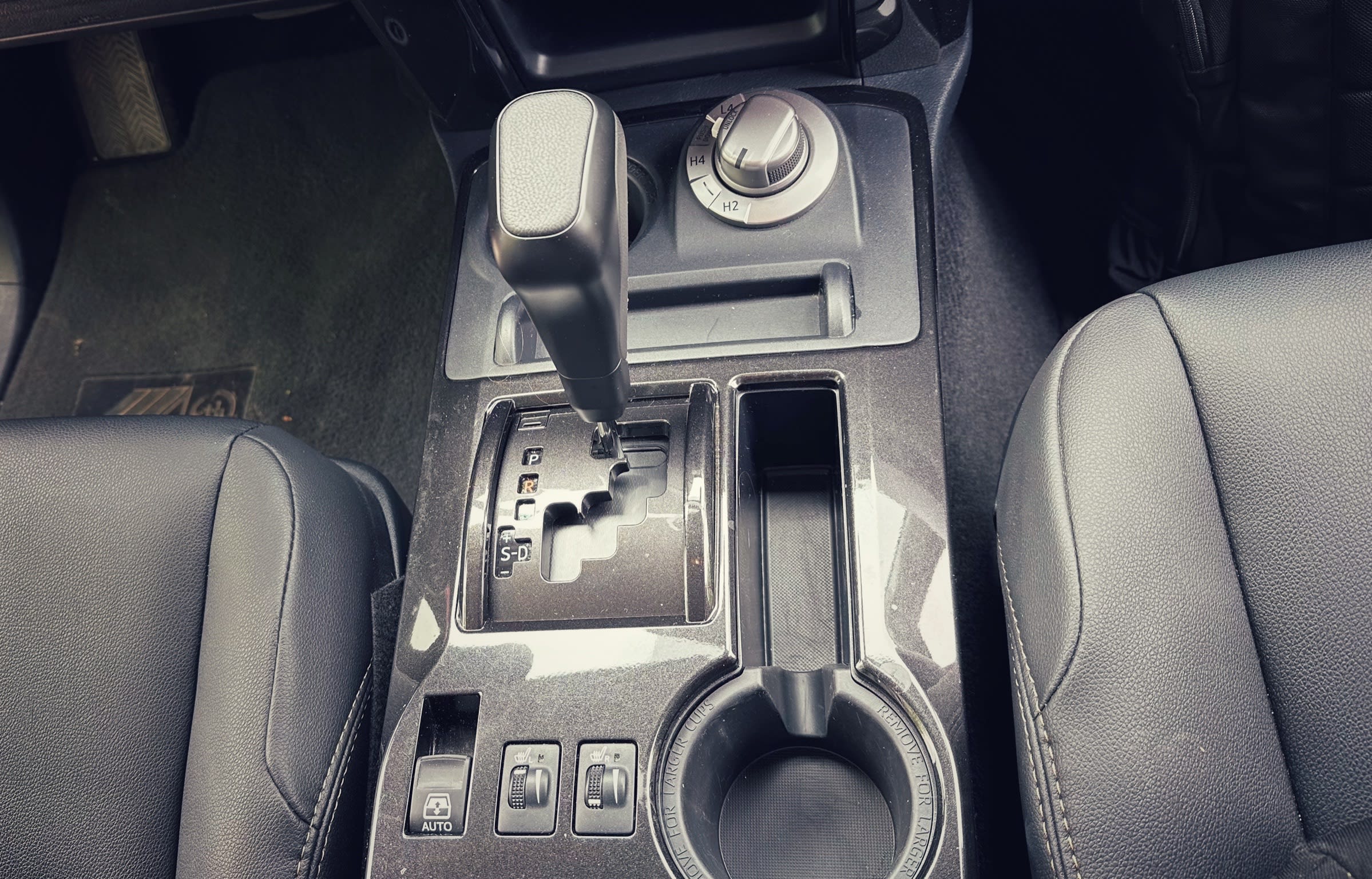 interior of the 4Runner featuring the center console