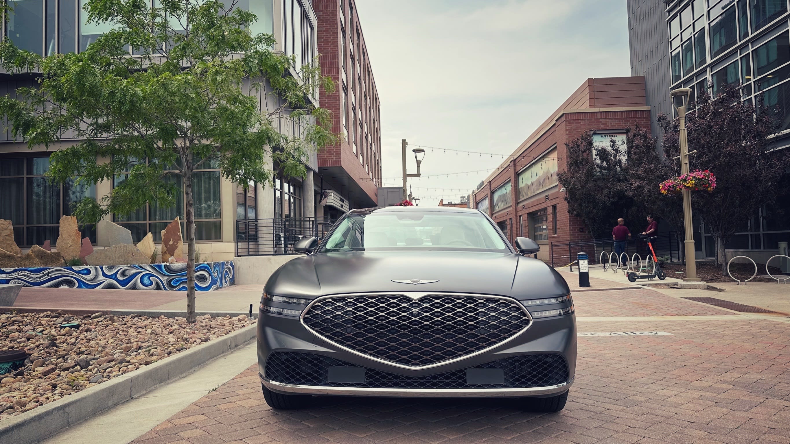 Image of the 2023 Genesis G90 in matte dark gray