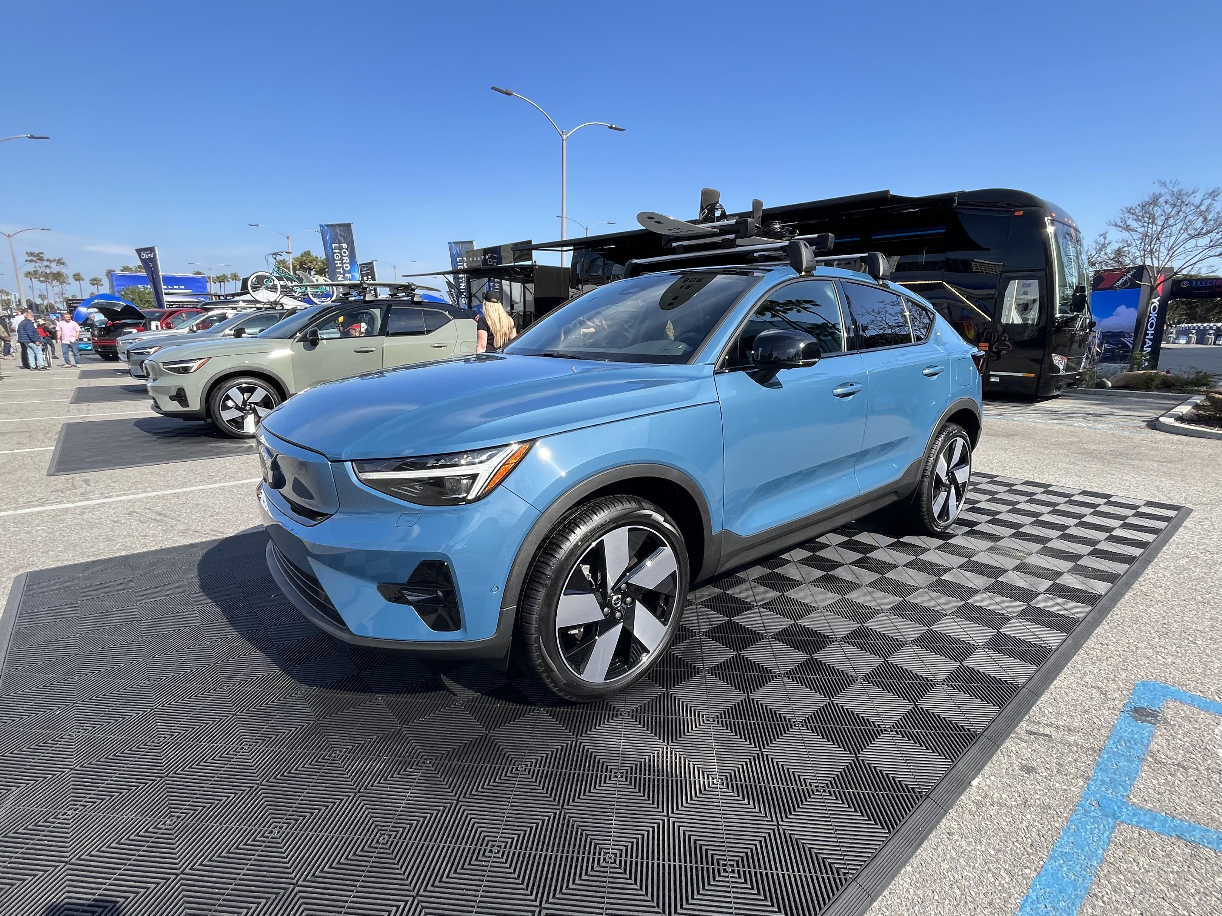 Volvo EVs on display at the Electrify Expo in Long Beach
