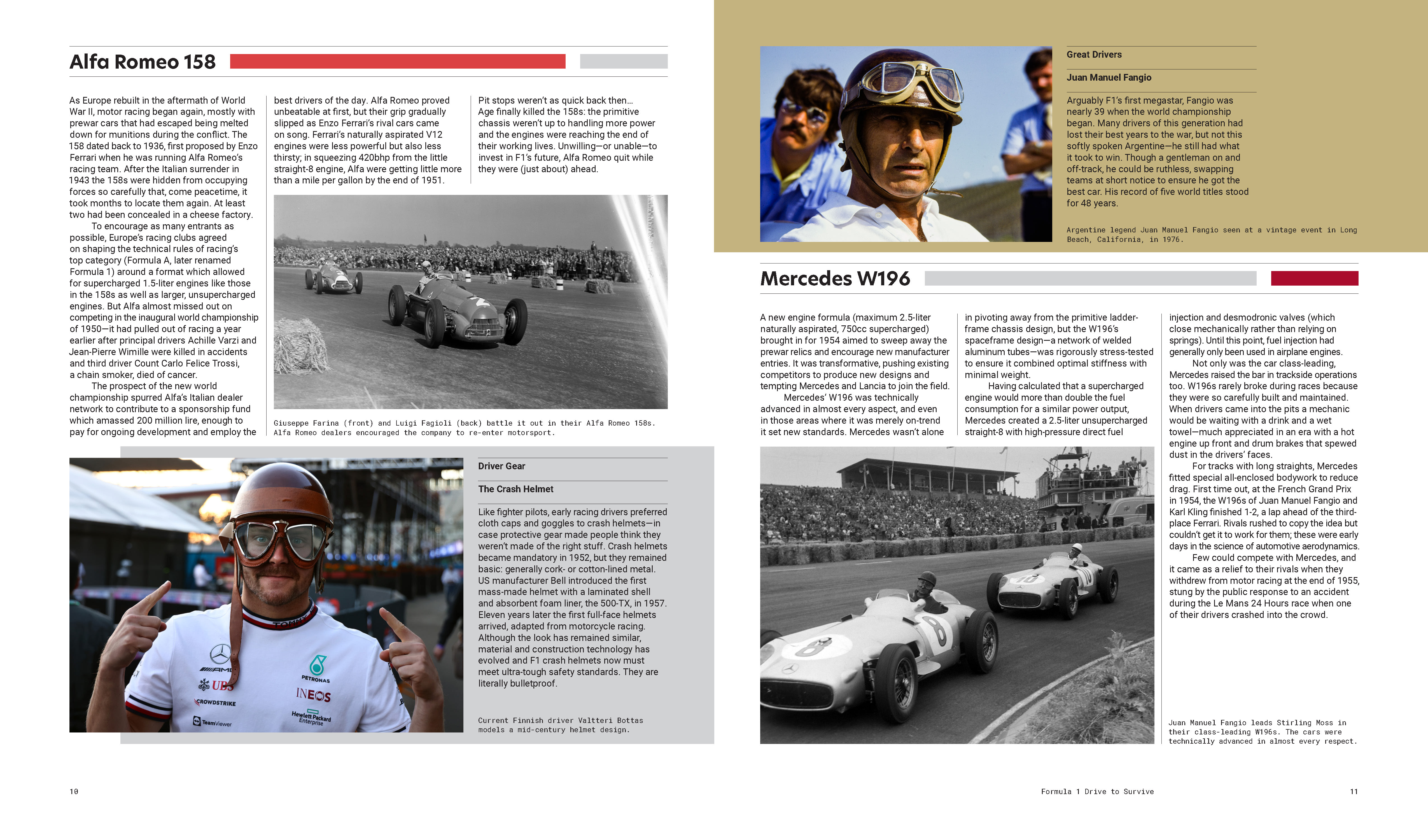 page spread from the book The Formula 1 Drive to Survive, The Unofficial Companion