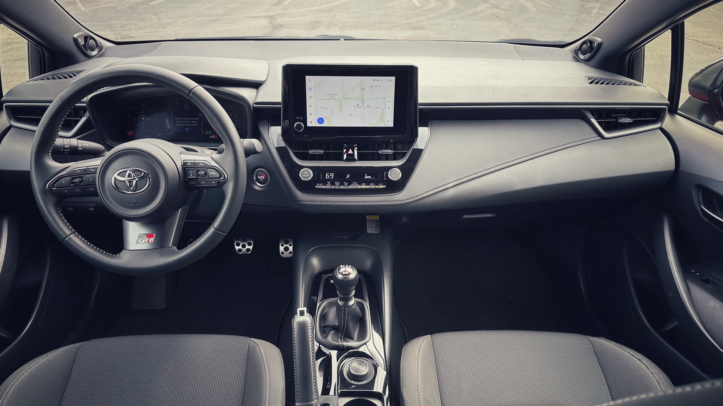front seat dashboard of the 2023 Toyota GR Corolla