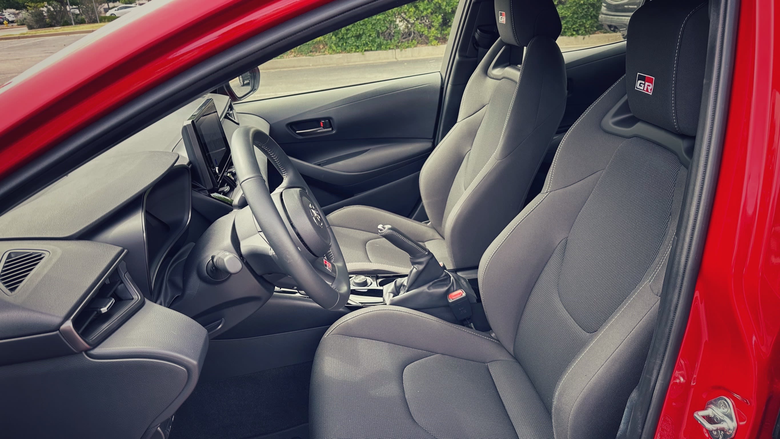 interior front seat of the GR Corolla
