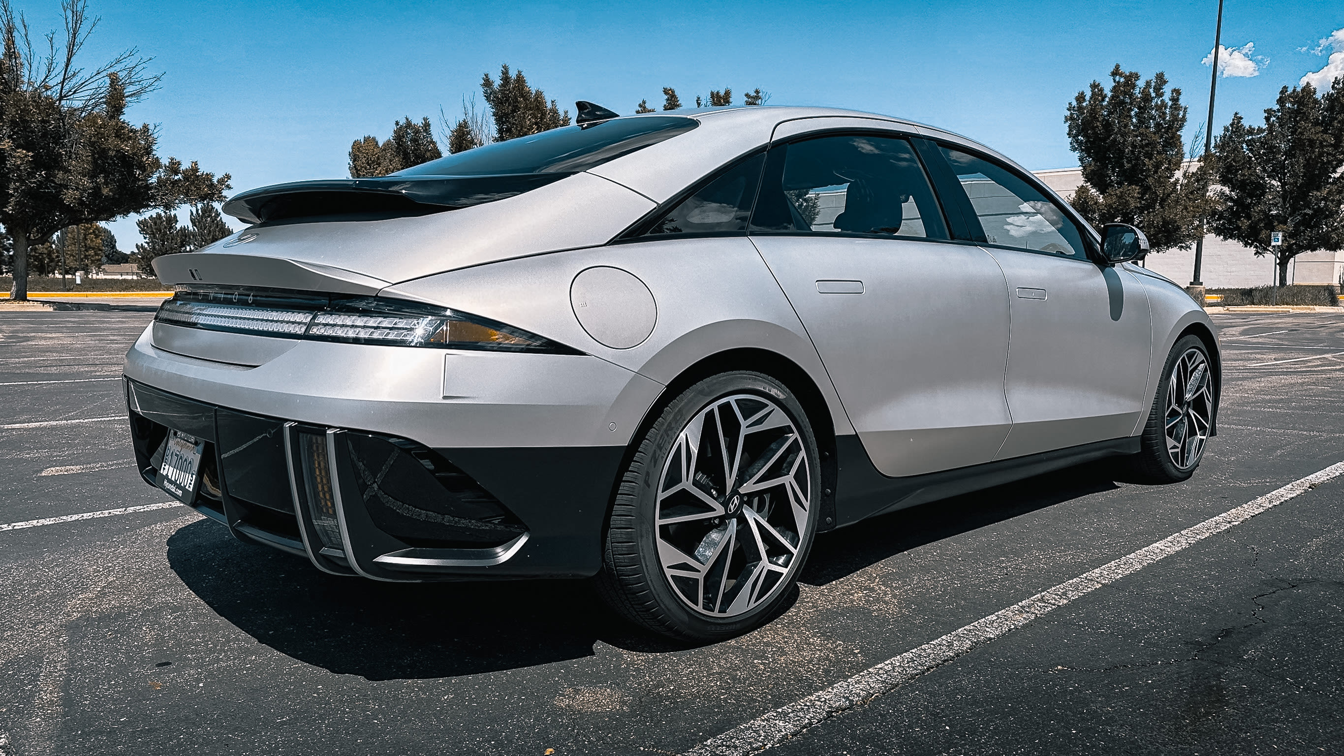 rear of a gray 2023 Hyundai Ioniq 6
