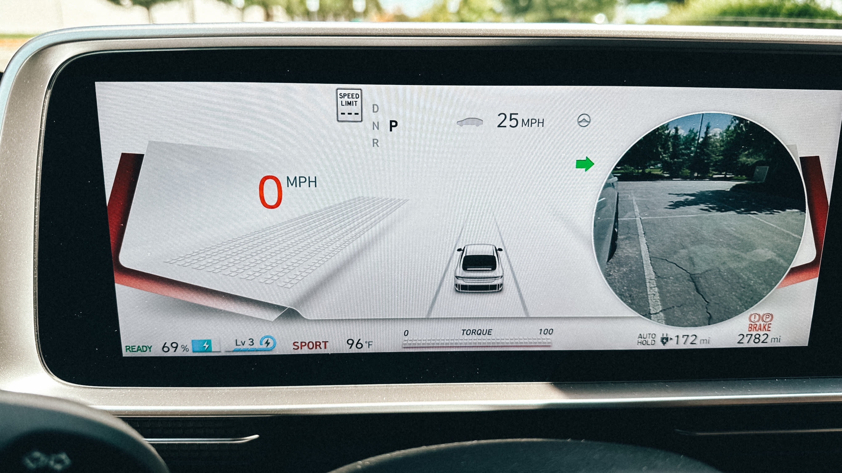 image of the Blind-Spot View Monitor in action in a 2023 Hyundai Ioniq 6