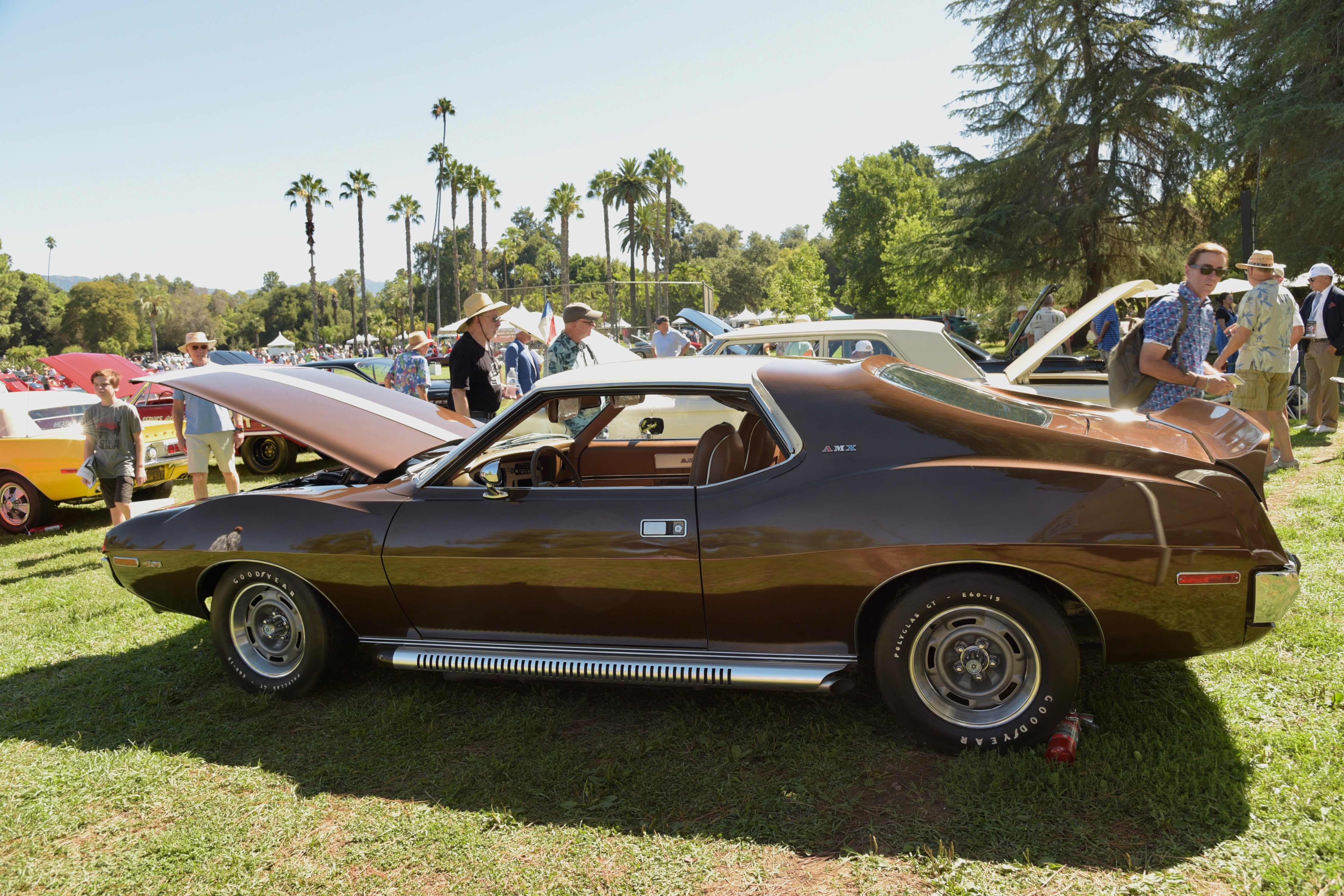 brown classic car on display at the 12 annual San Marino Classic Car Show