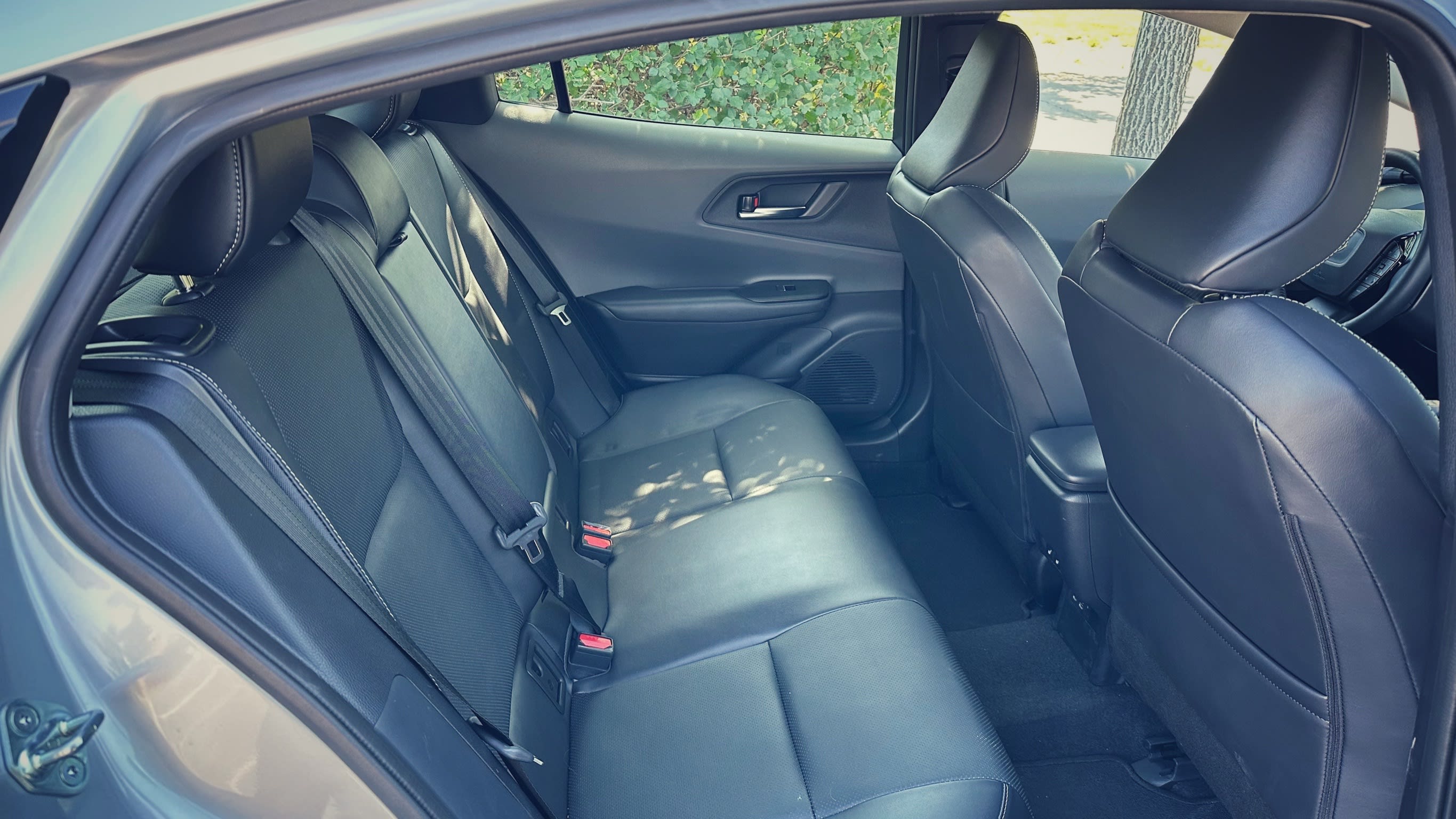 rear seat interior of a Toyota Prius