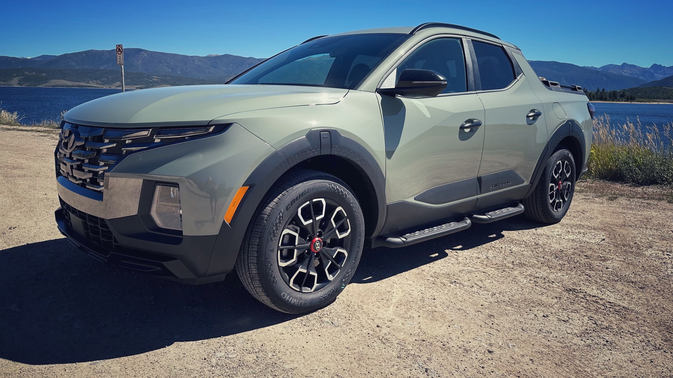 a green 2024 Hyundai Santa Cruz