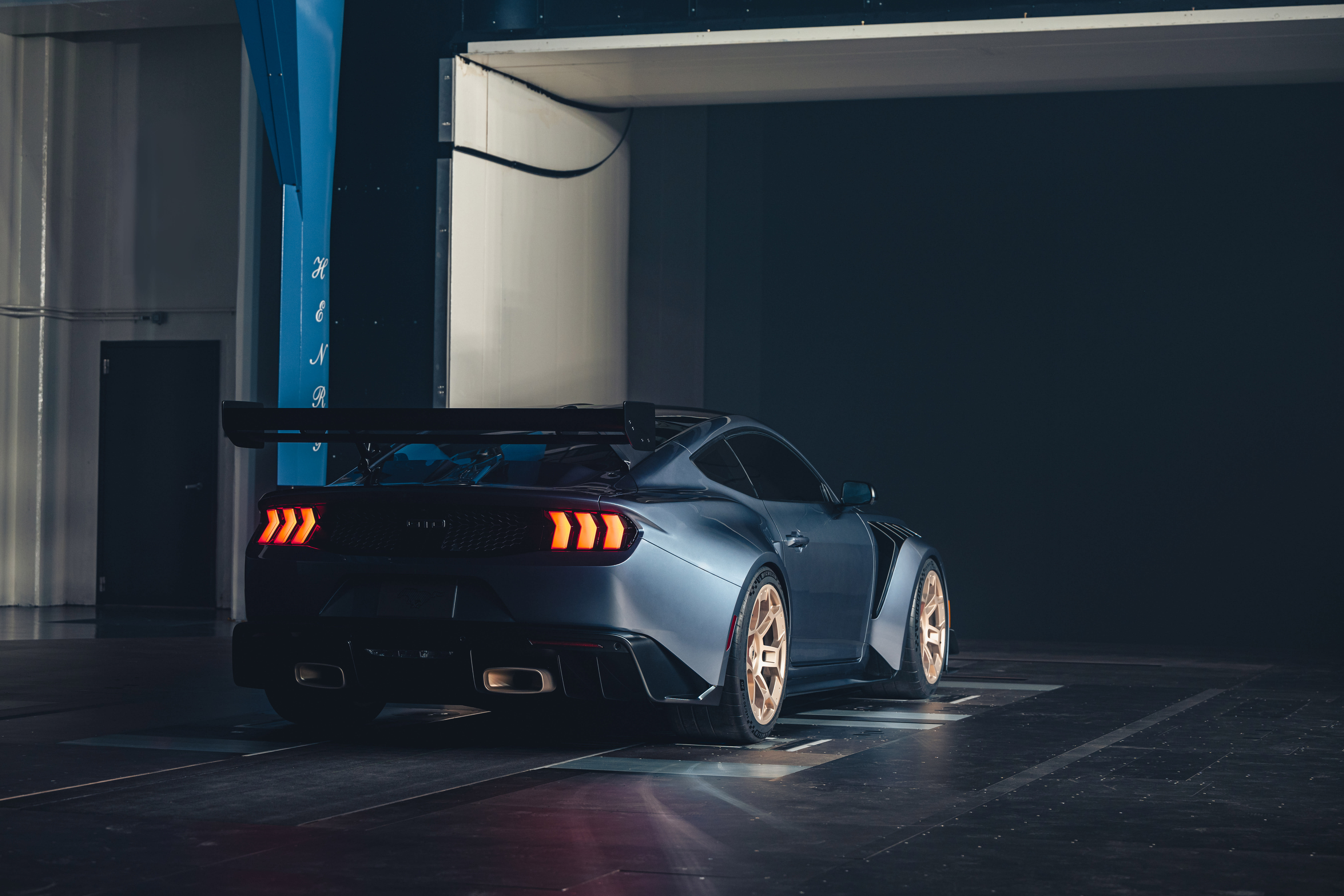 the Ford Mustang GTD in the wind tunnel