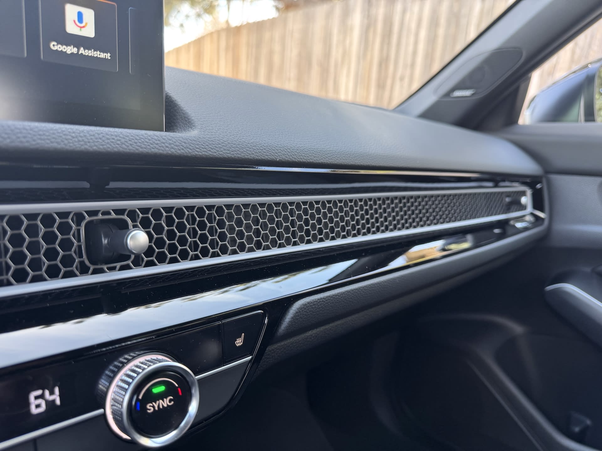 interior detail in the Honda Civic