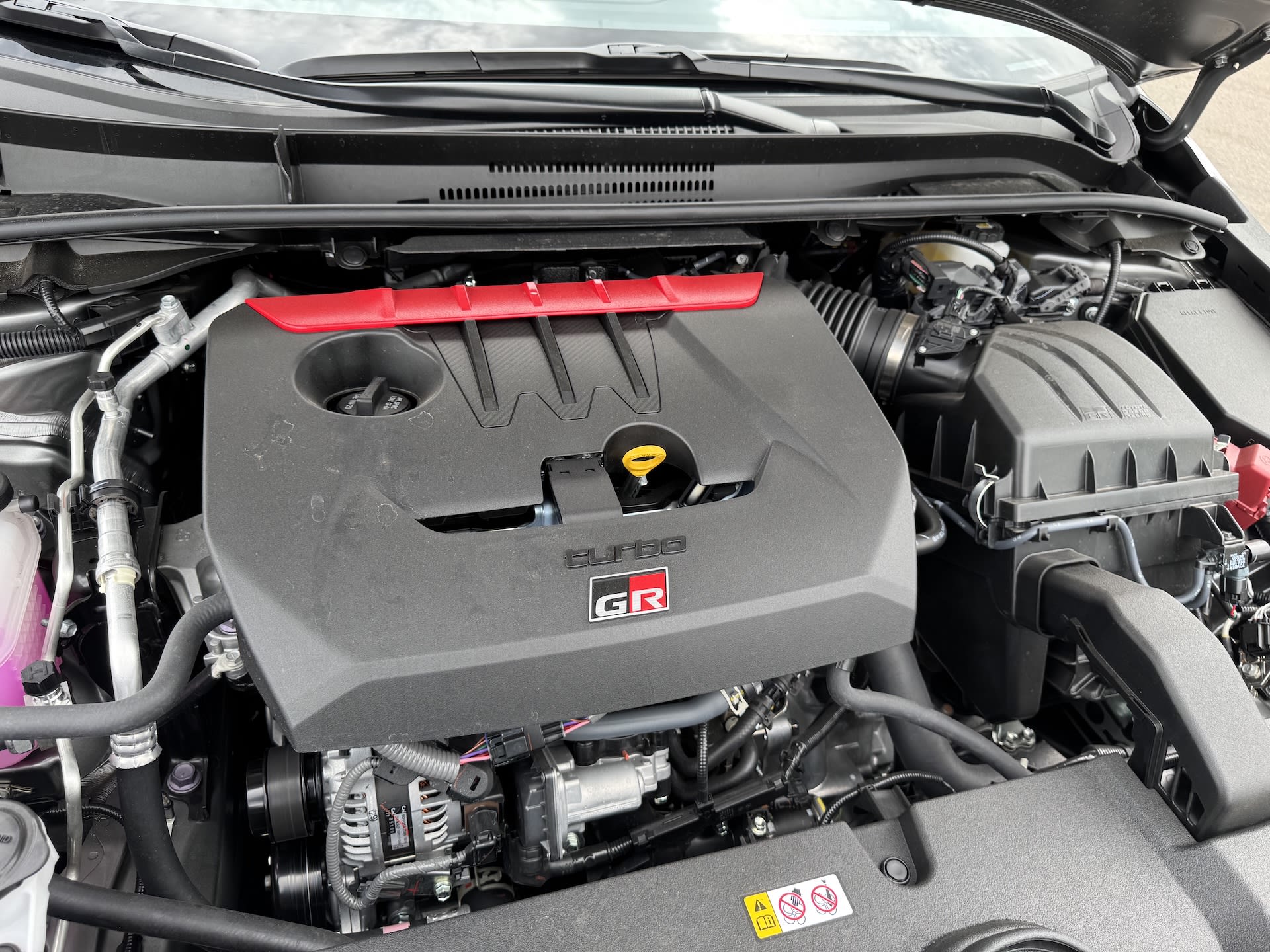 engine compartment of the Toyota GR Corolla