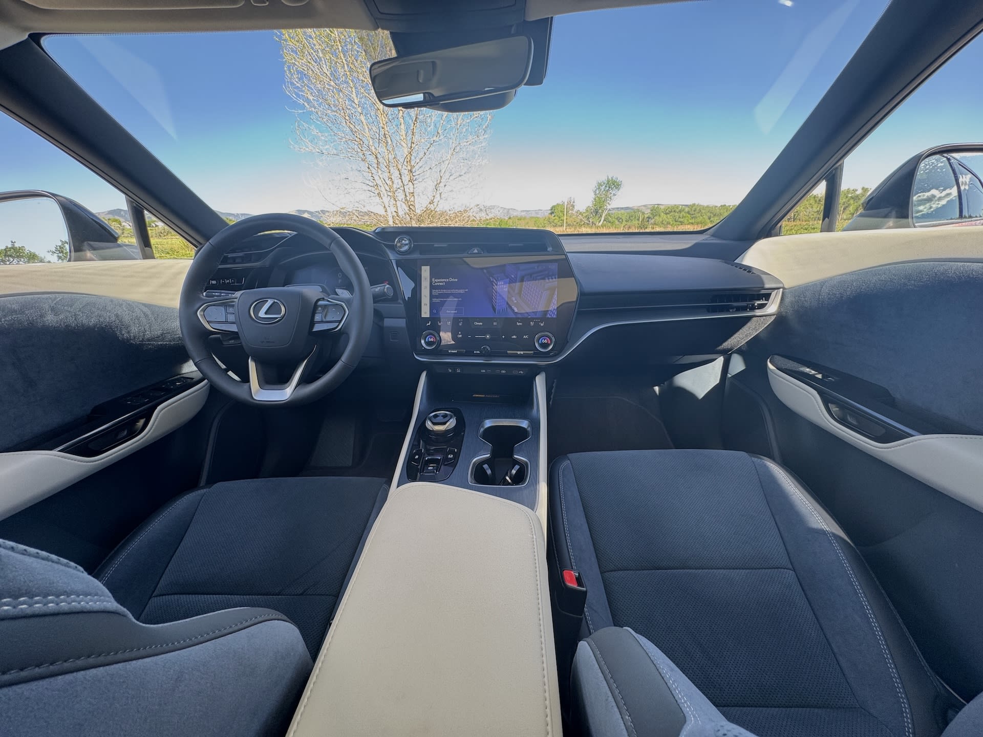 front seat interior of the Lexus RZ