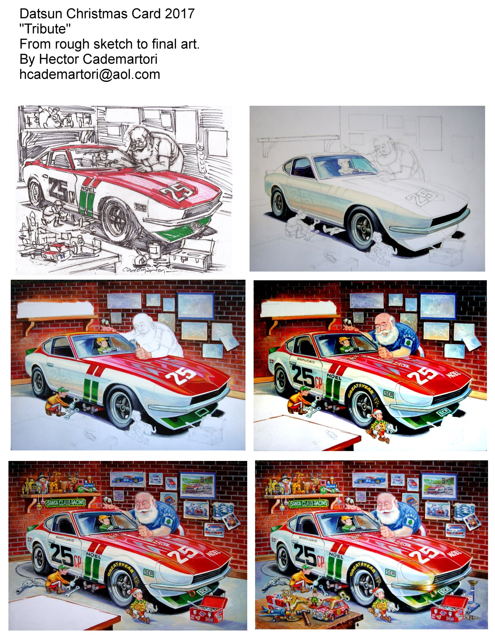 Datsun Christmas Card by Hector Cademartori