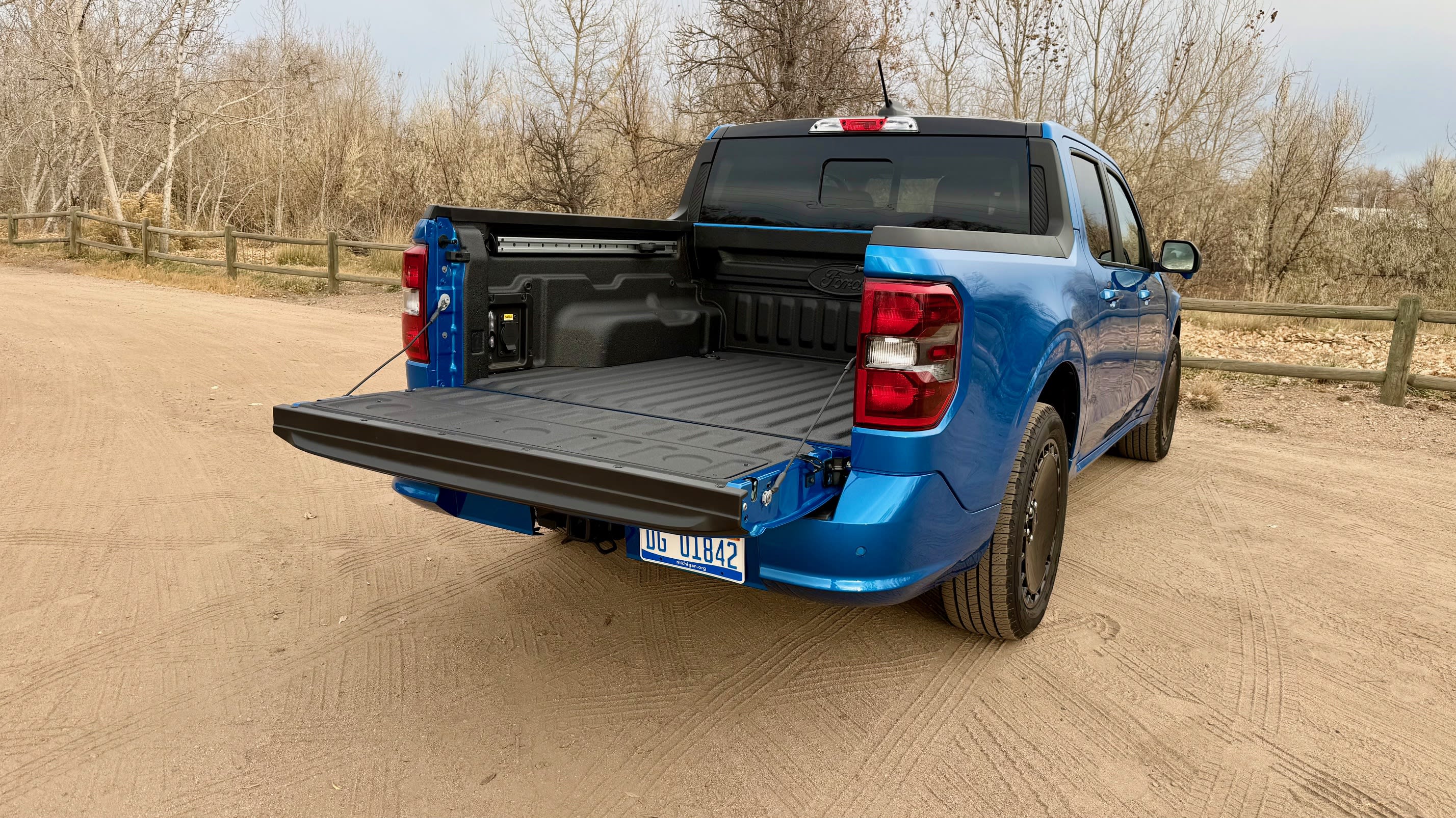 rear of the Ford Maverick Lobo with the hatch open