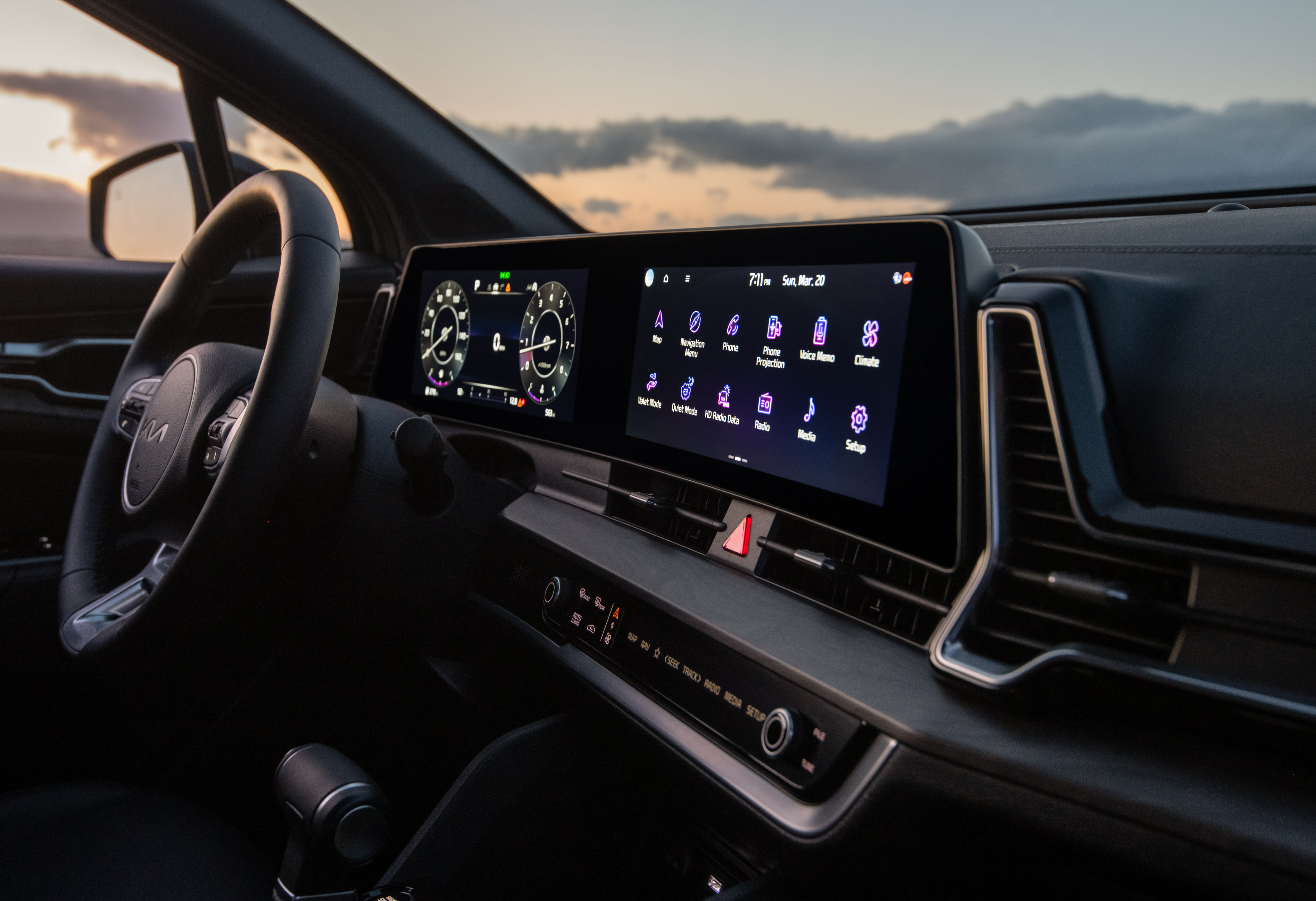 interior front of the Kia Sportage